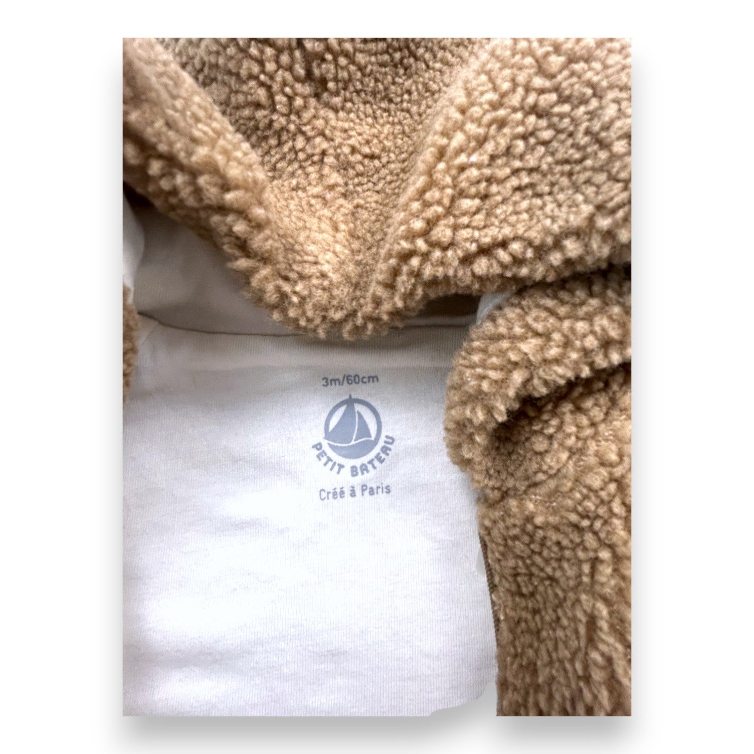 PETIT BATEAU - Combipilote à capuche en sherpa - 3 mois