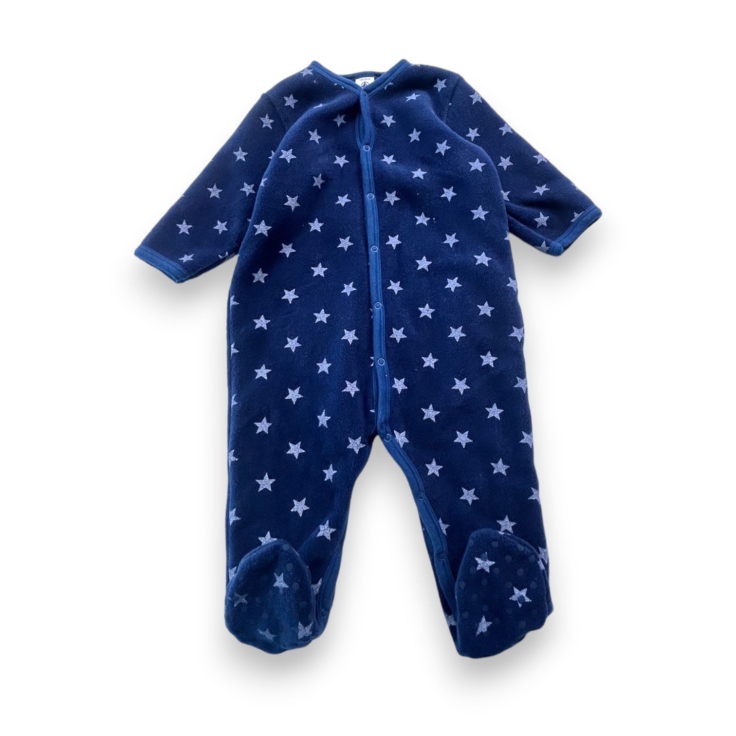 PETIT BATEAU - Star print fleece pajamas - 12 months