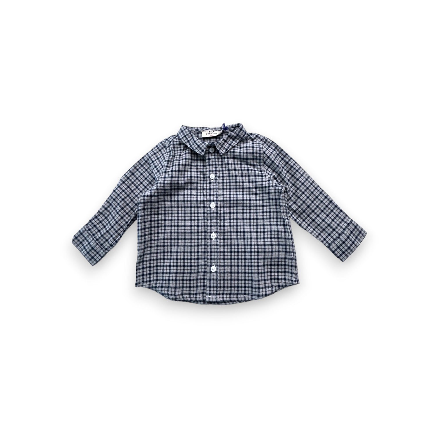 CYRILLUS - Blue checked shirt (new) - 18 months
