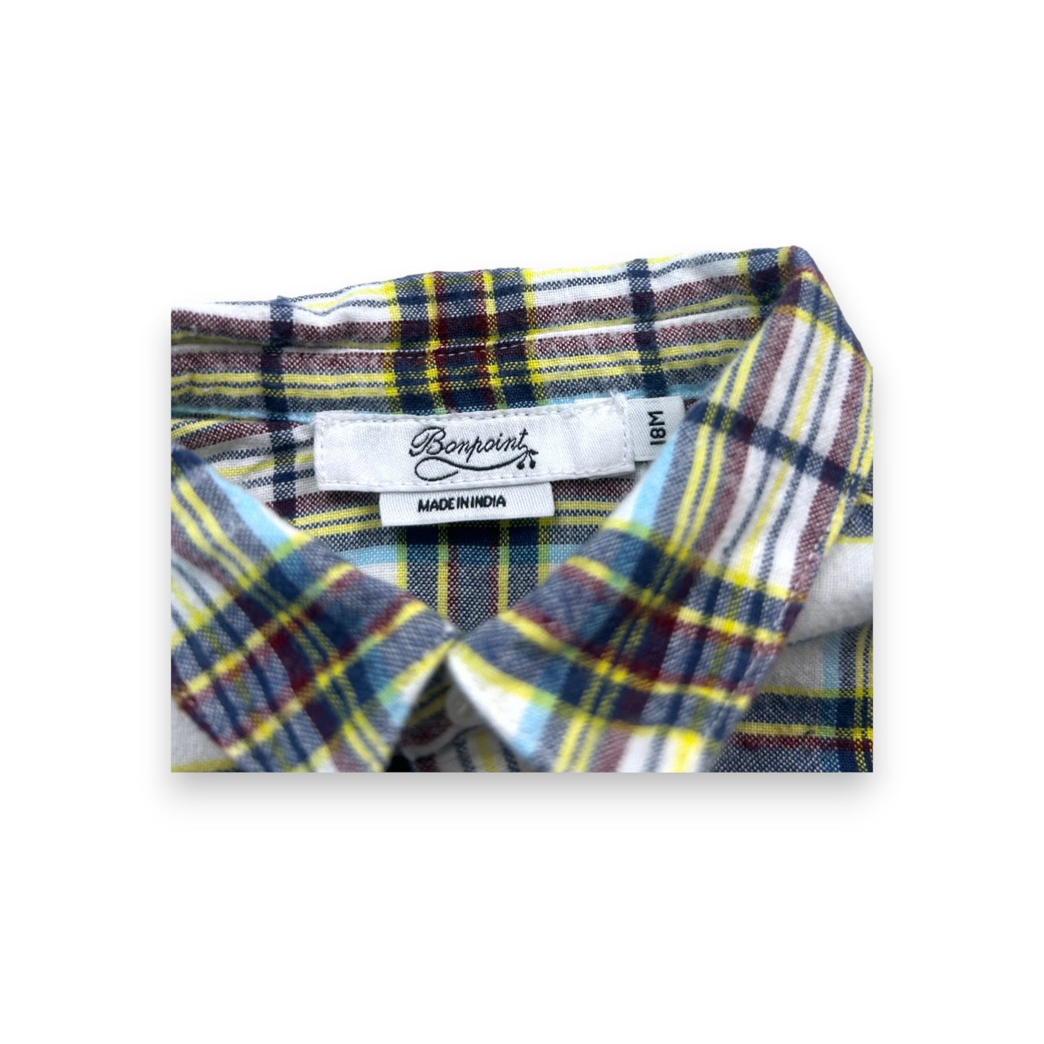 BONPOINT - White checked shirt - 18 months
