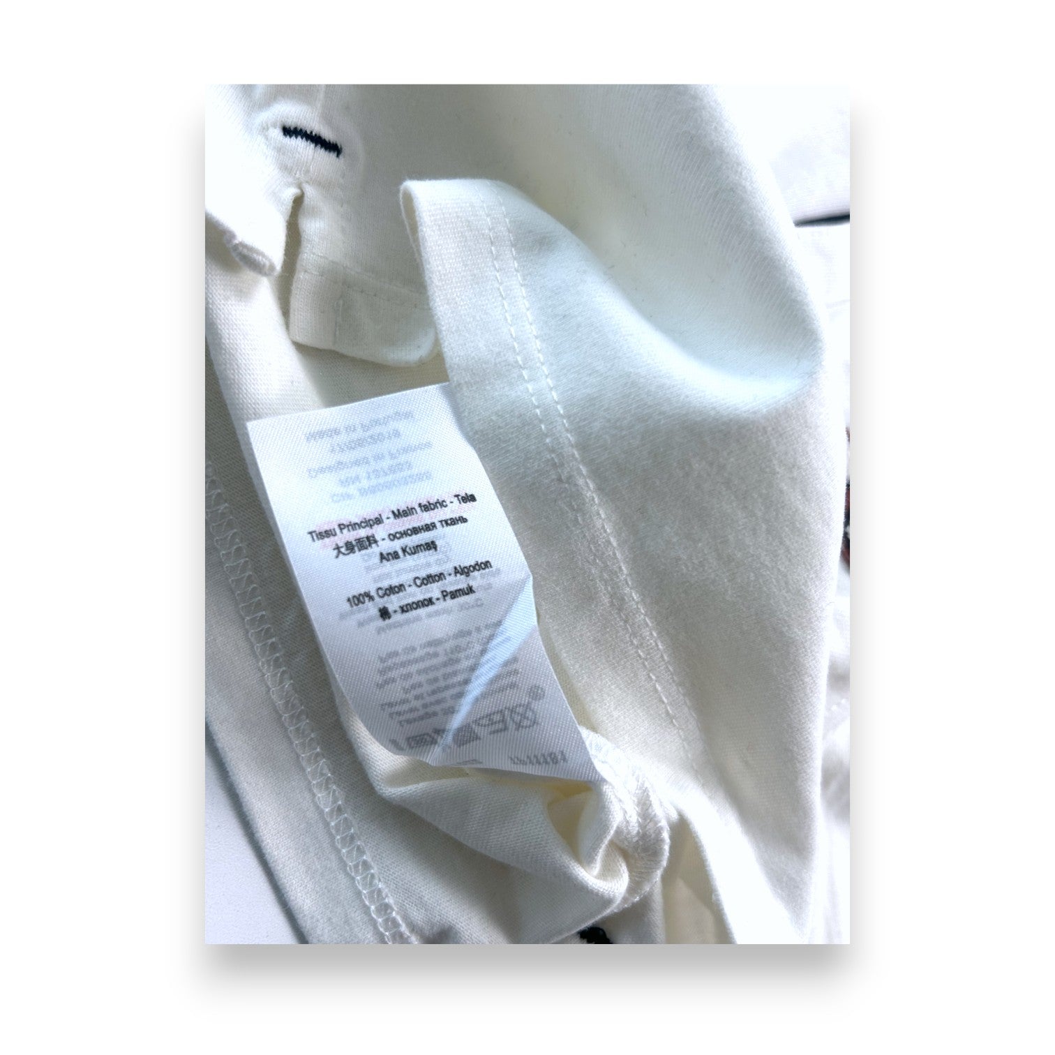 TARTINE ET CHOCOLAT - T-shirt polo blanc manches longues - 12 mois