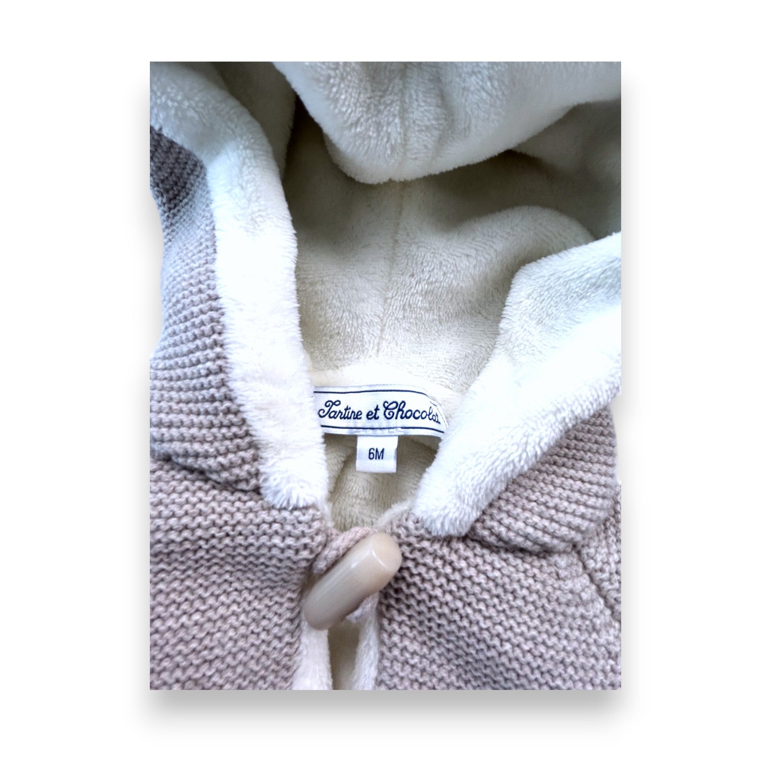 TARTINE ET CHOCOLAT - Veste en tricot beige cachemire - 6 mois