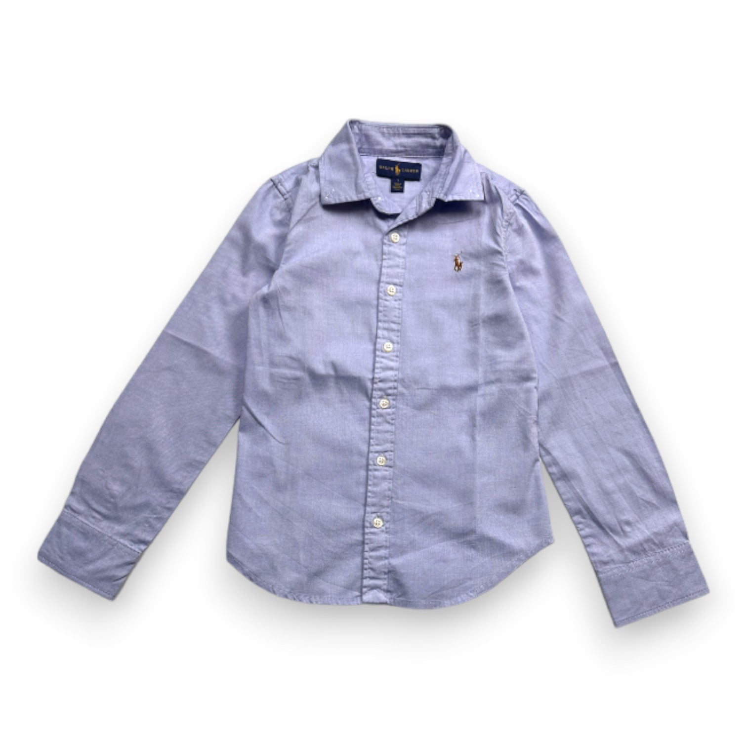 RALPH LAUREN - Blue long-sleeved shirt - 7 years
