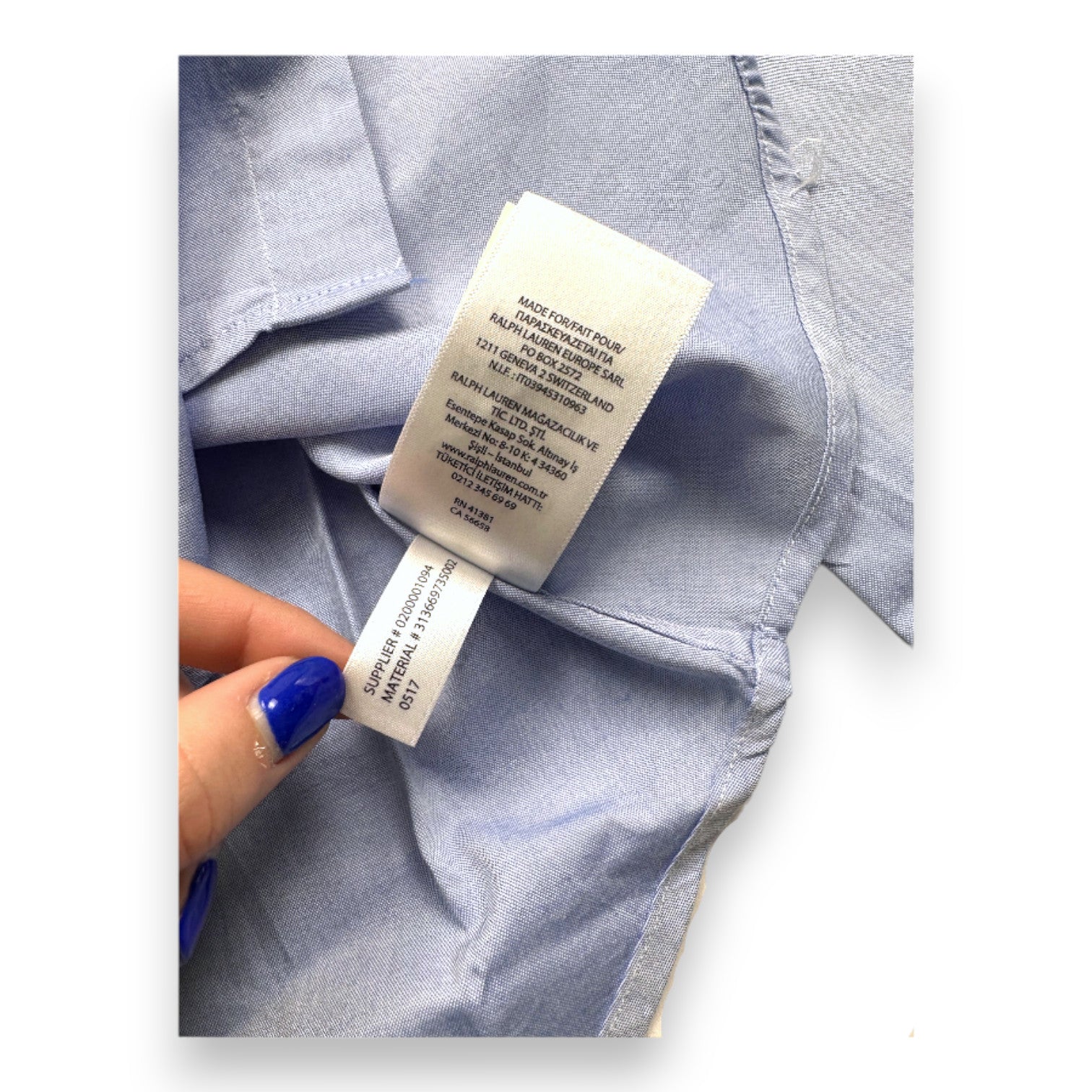 RALPH LAUREN - Blue long-sleeved shirt - 7 years