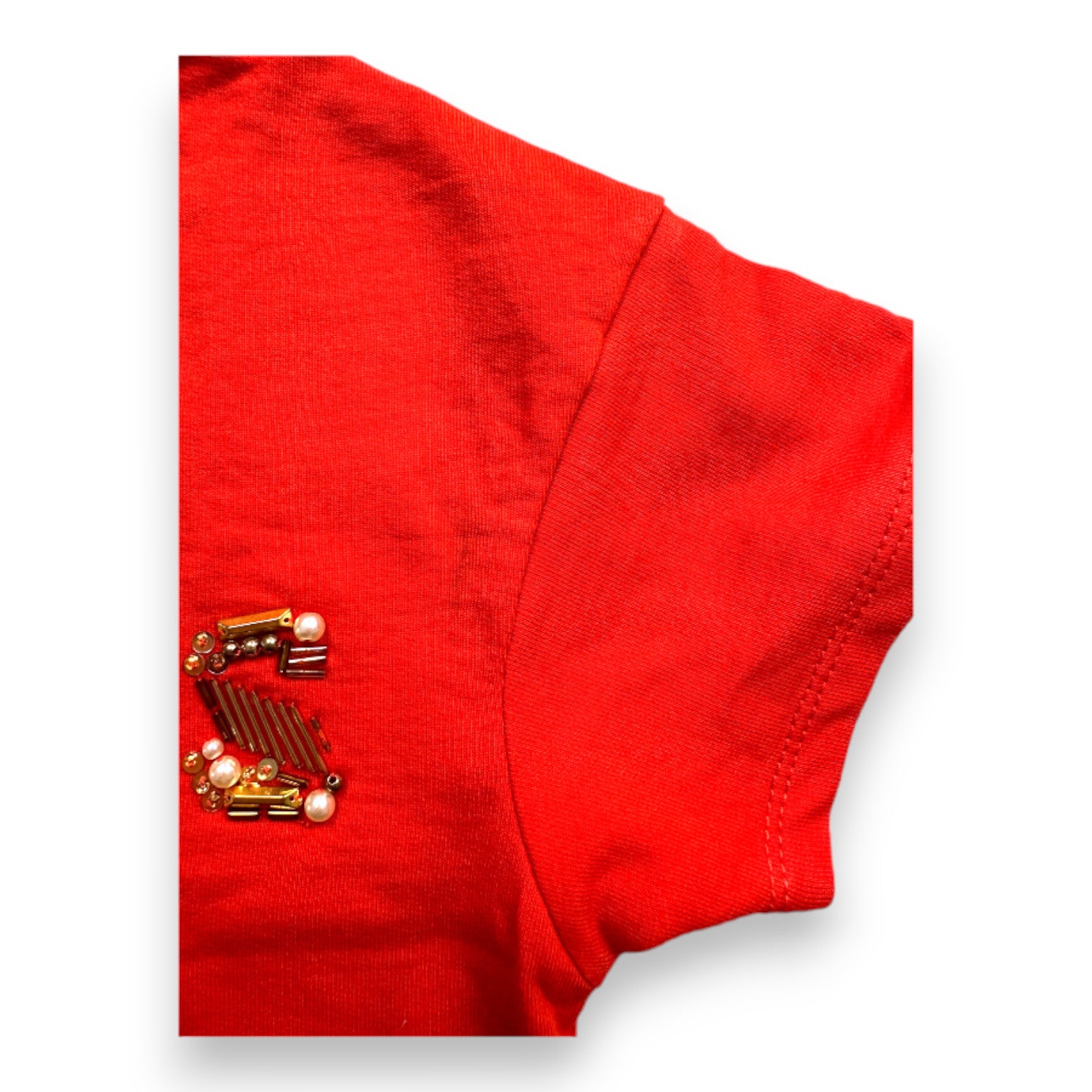 MARC JACOBS - Red short-sleeved t-shirt with embroidery - 6 years