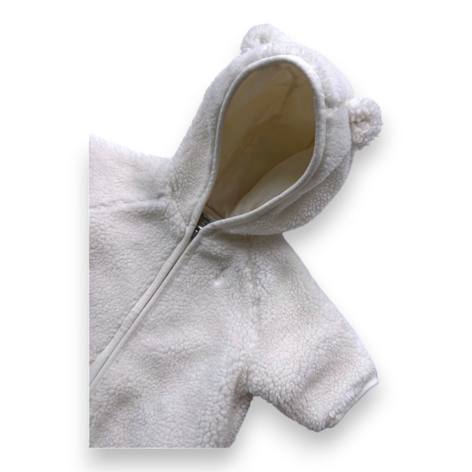 RALPH LAUREN - White fur jumpsuit - 1 month