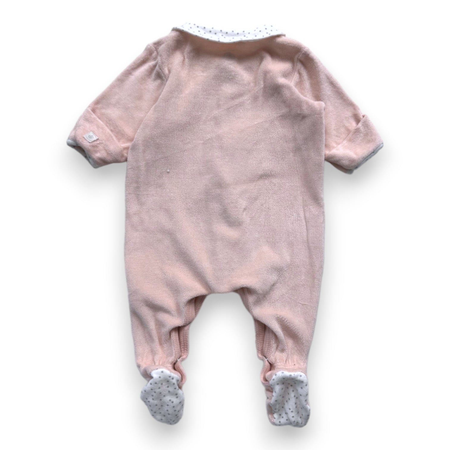 PETIT BATEAU - Rosa Pyjama mit Details - 1 Monat