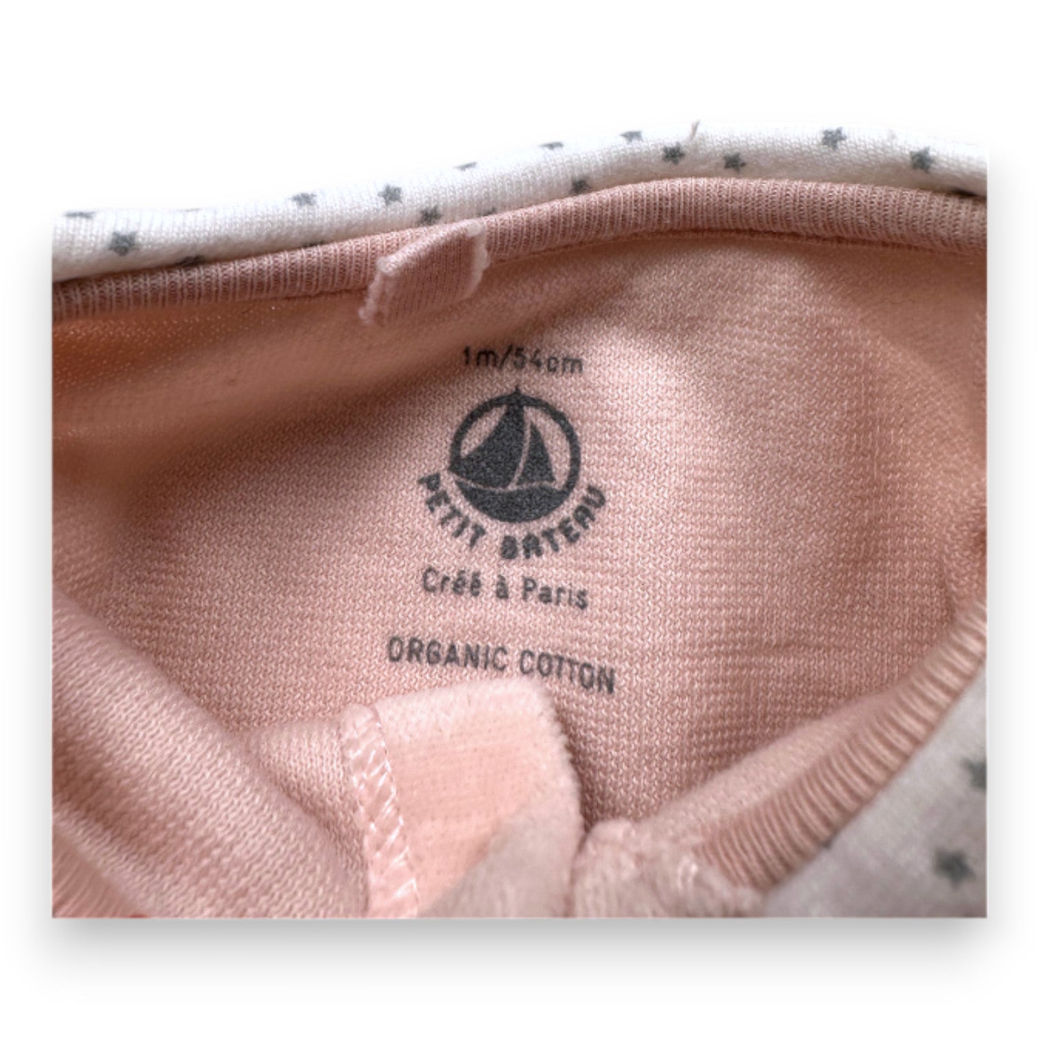 PETIT BATEAU - Rosa Pyjama mit Details - 1 Monat