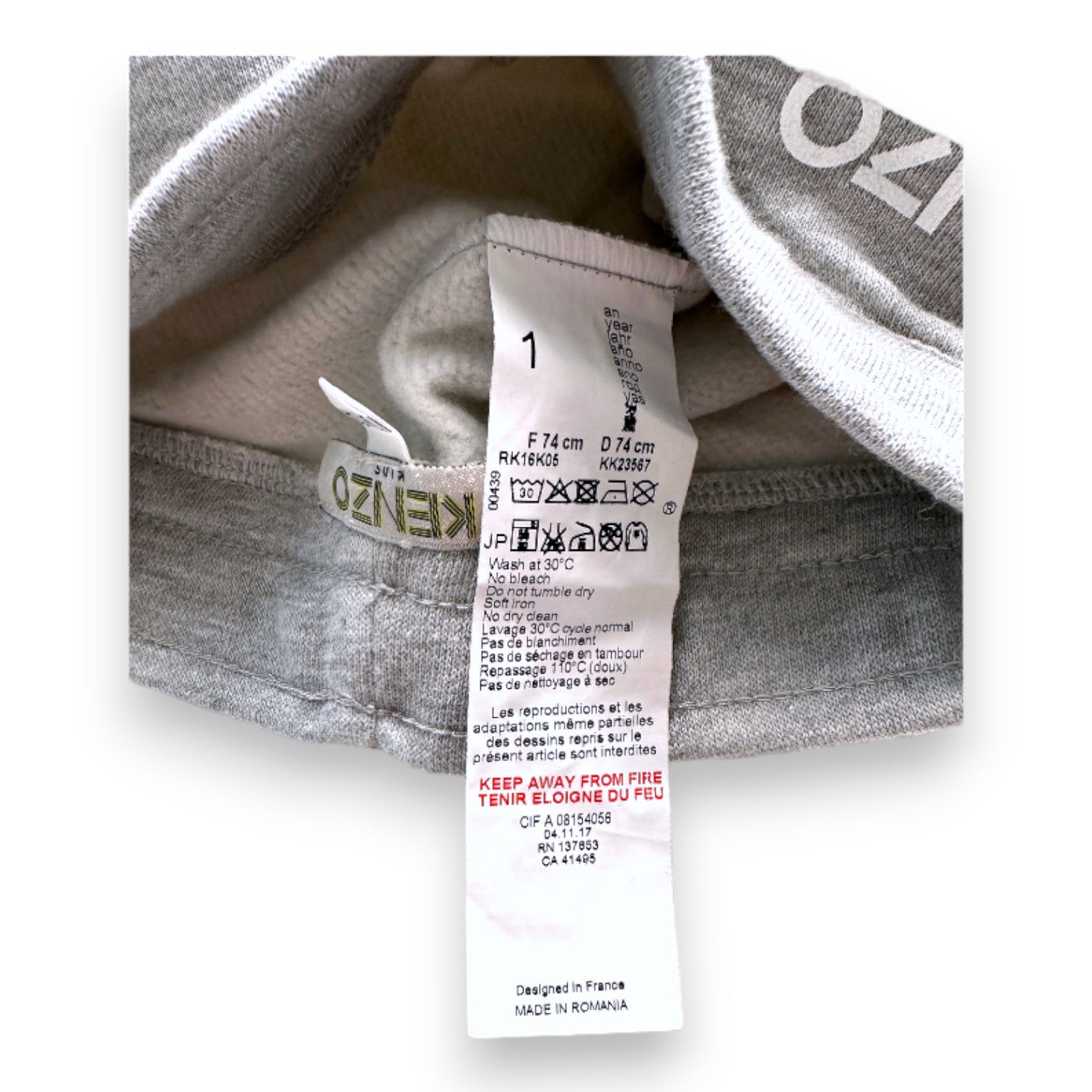 KENZO - Grey jogging pants - 12 months