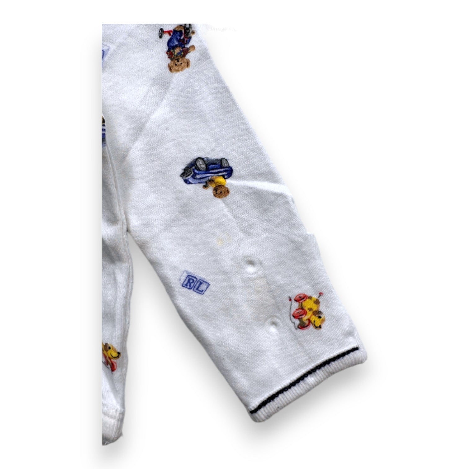 RALPH LAUREN - White long-sleeved bodysuit with prints - 3 months