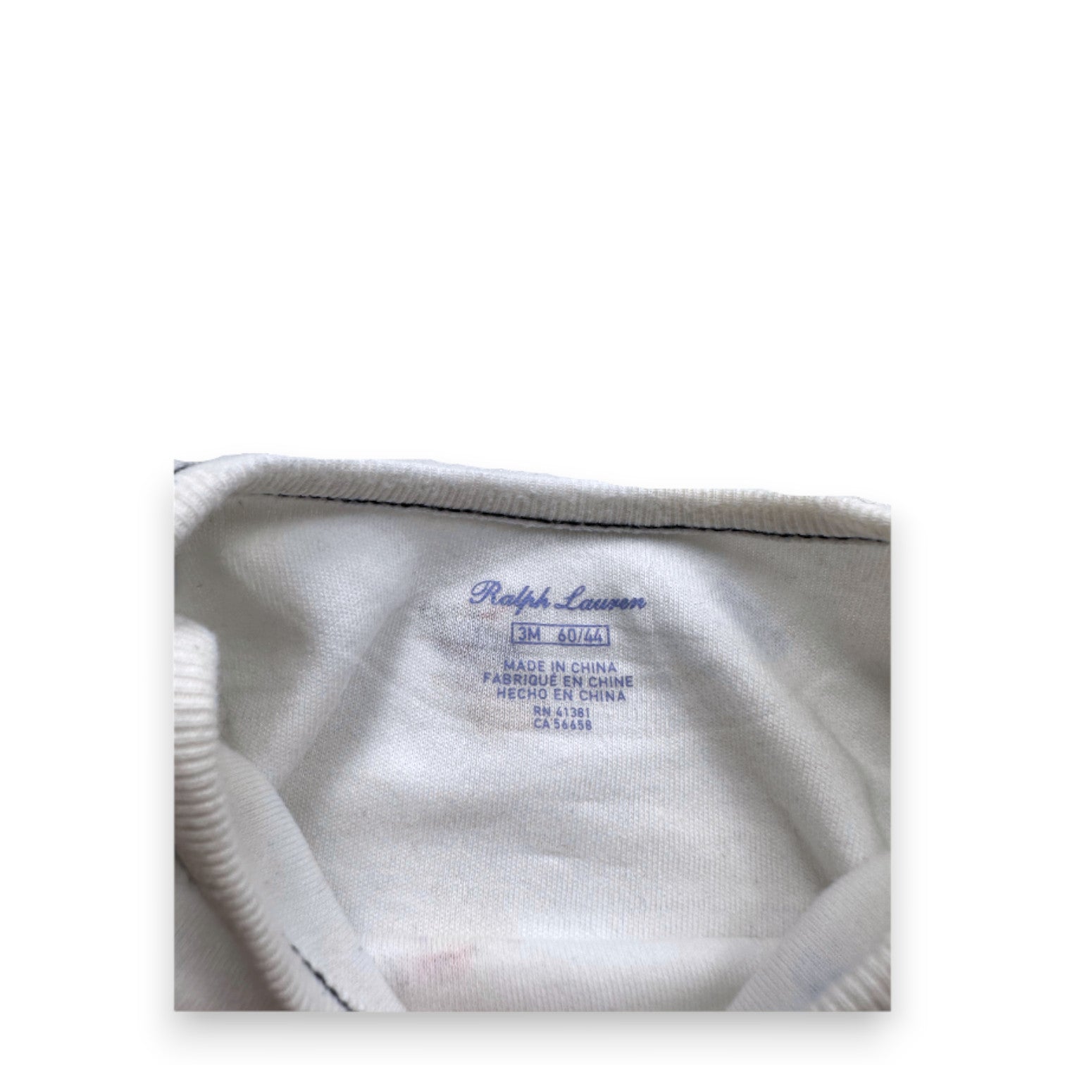 RALPH LAUREN - White long-sleeved bodysuit with prints - 3 months