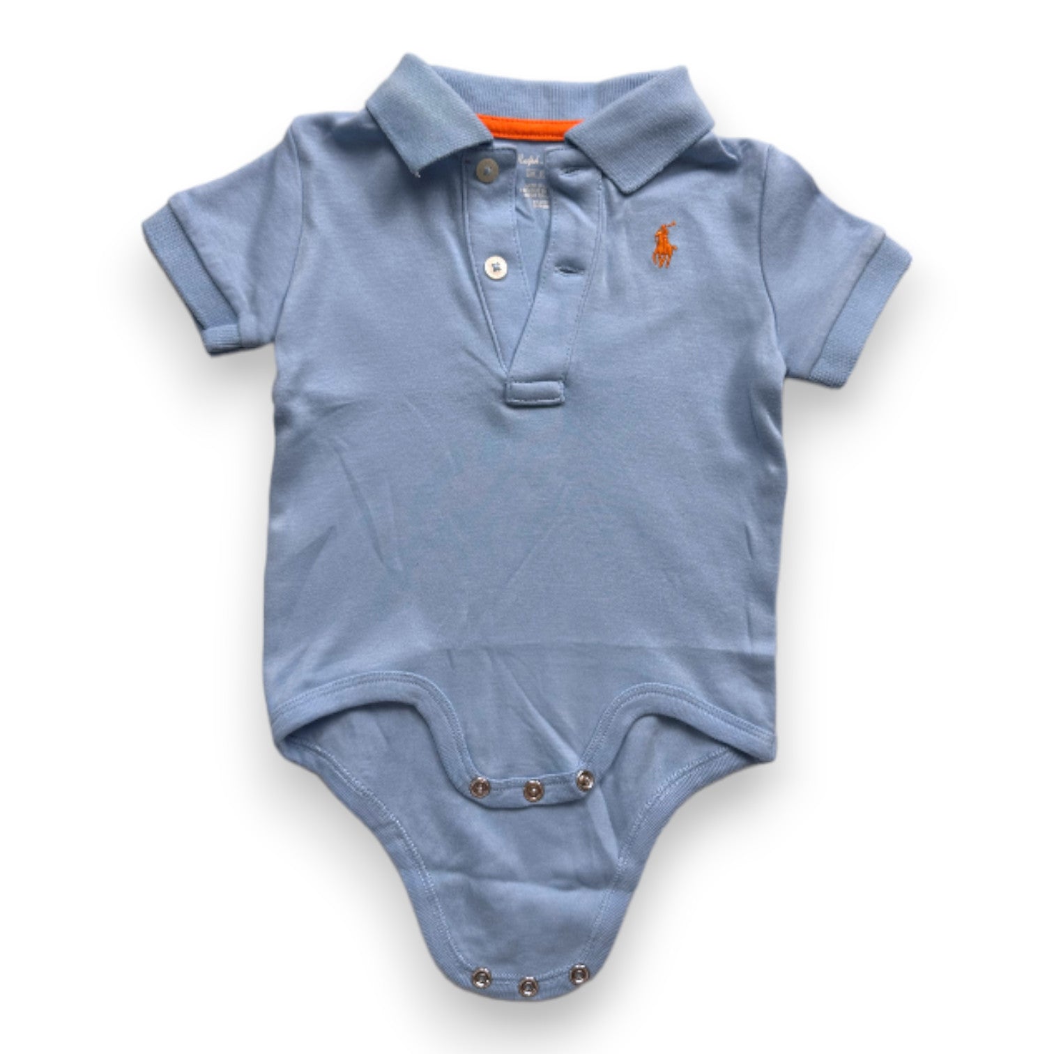 RALPH LAUREN - Blue polo bodysuit - 3 months