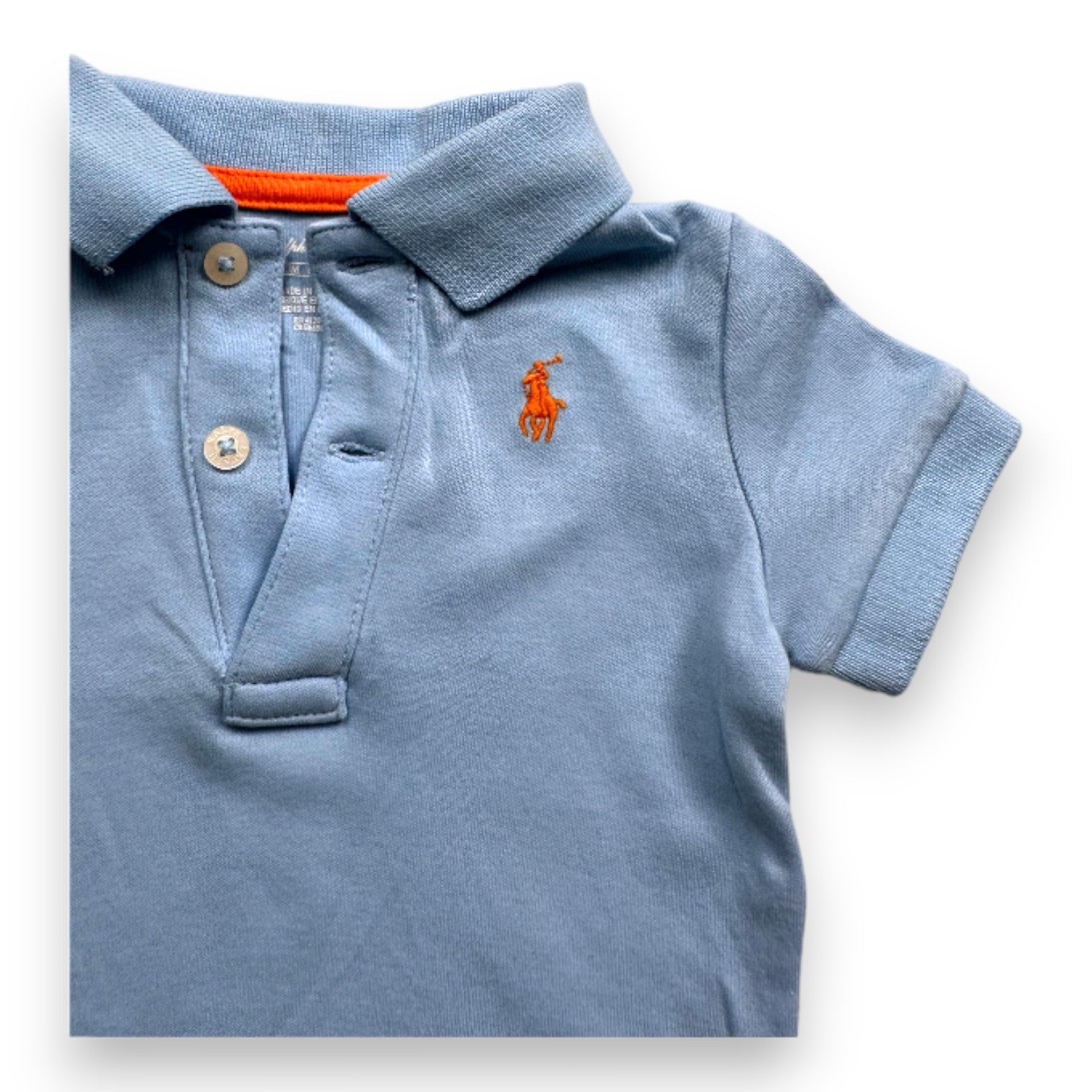 RALPH LAUREN - Blue polo bodysuit - 3 months