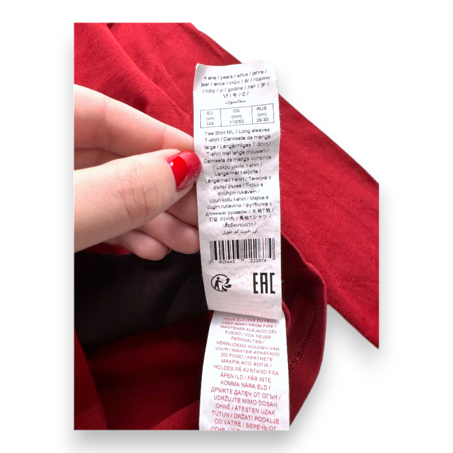 IKKS - Red printed long-sleeved T-shirt - 4 years