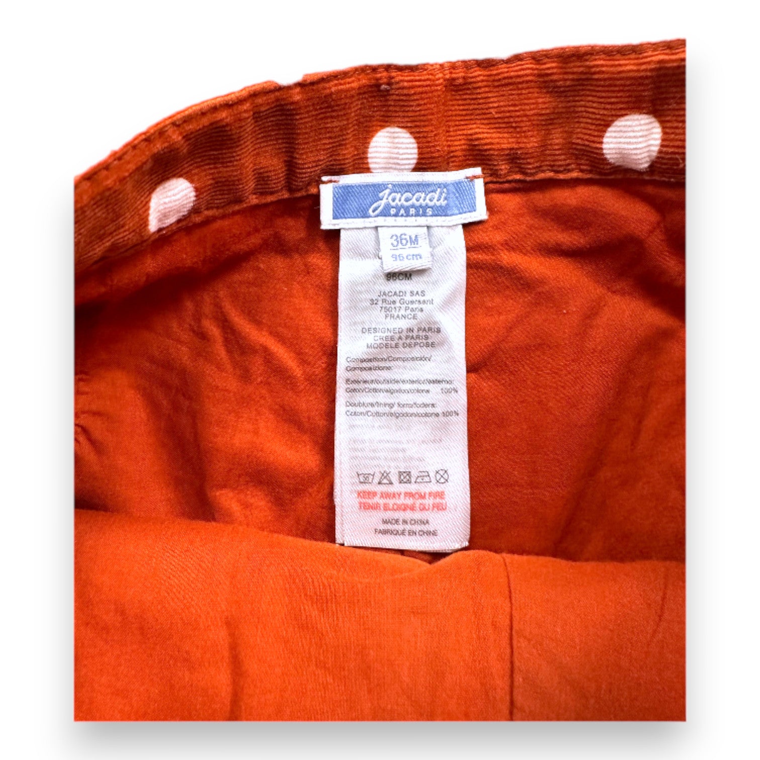 JACADI - Braune Shorts mit weißen Punkten - 3 Jahre