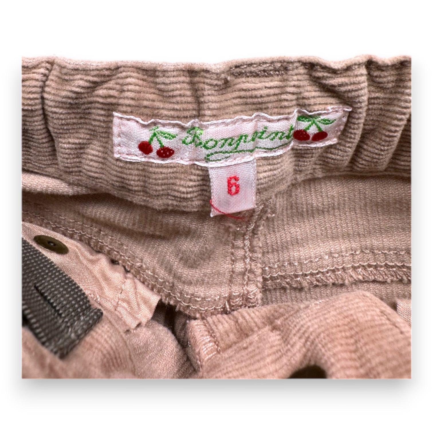 BONPOINT - Beige velvet-effect pants - 6 months