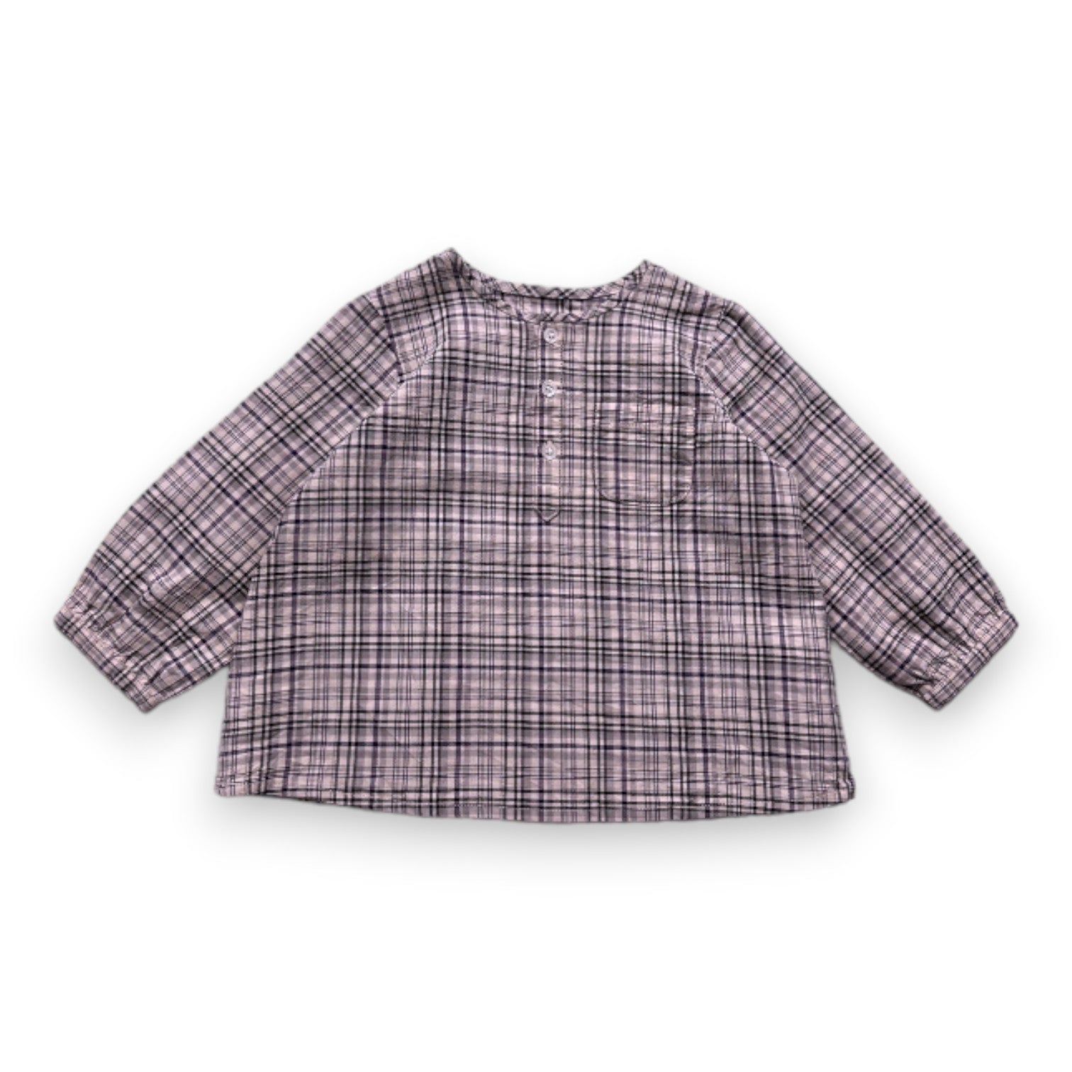 BONPOINT - Chemisier beige à carreaux - 12 mois