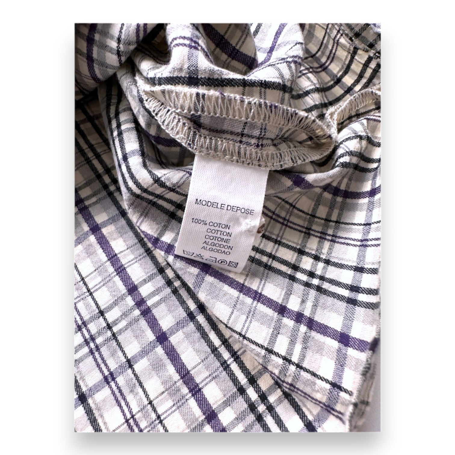 BONPOINT - Beige karierte Bluse - 12 Monate