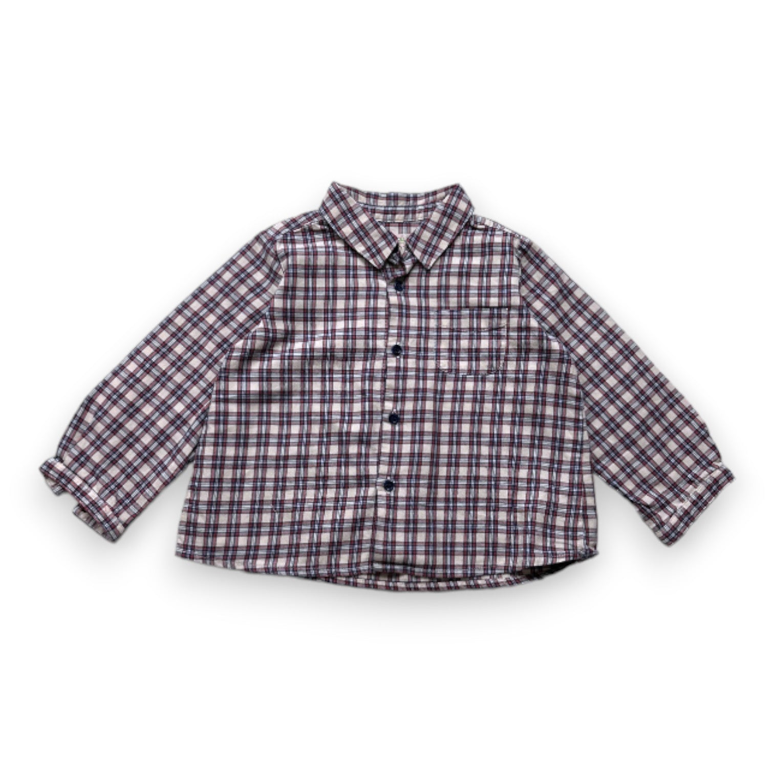 BONPOINT - Chemise beige à carreaux - 18 mois