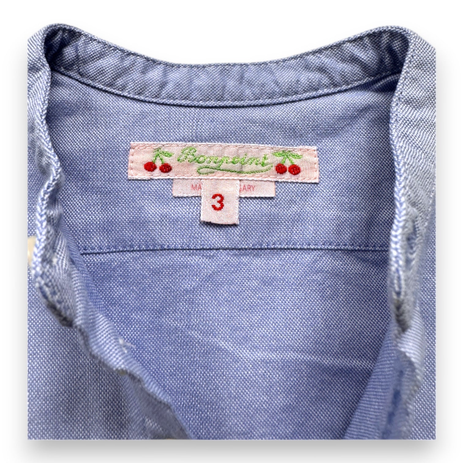 BONPOINT - Blaue Langarmbluse - 3 Monate