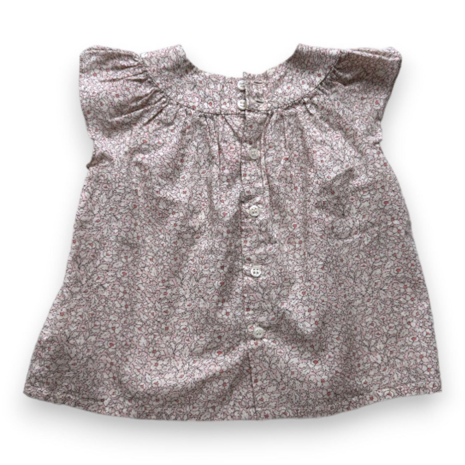 BONPOINT - Pink floral blouse - 12 months