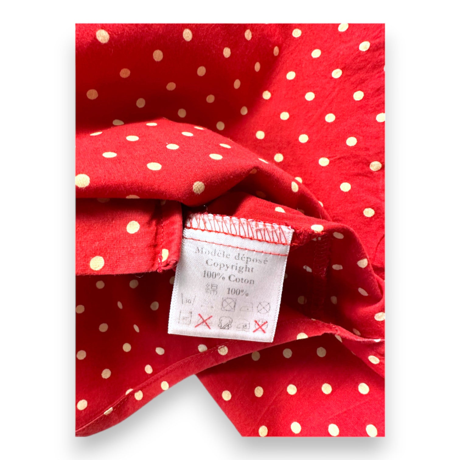BONPOINT - Red polka dot long-sleeved shirt - 8 years