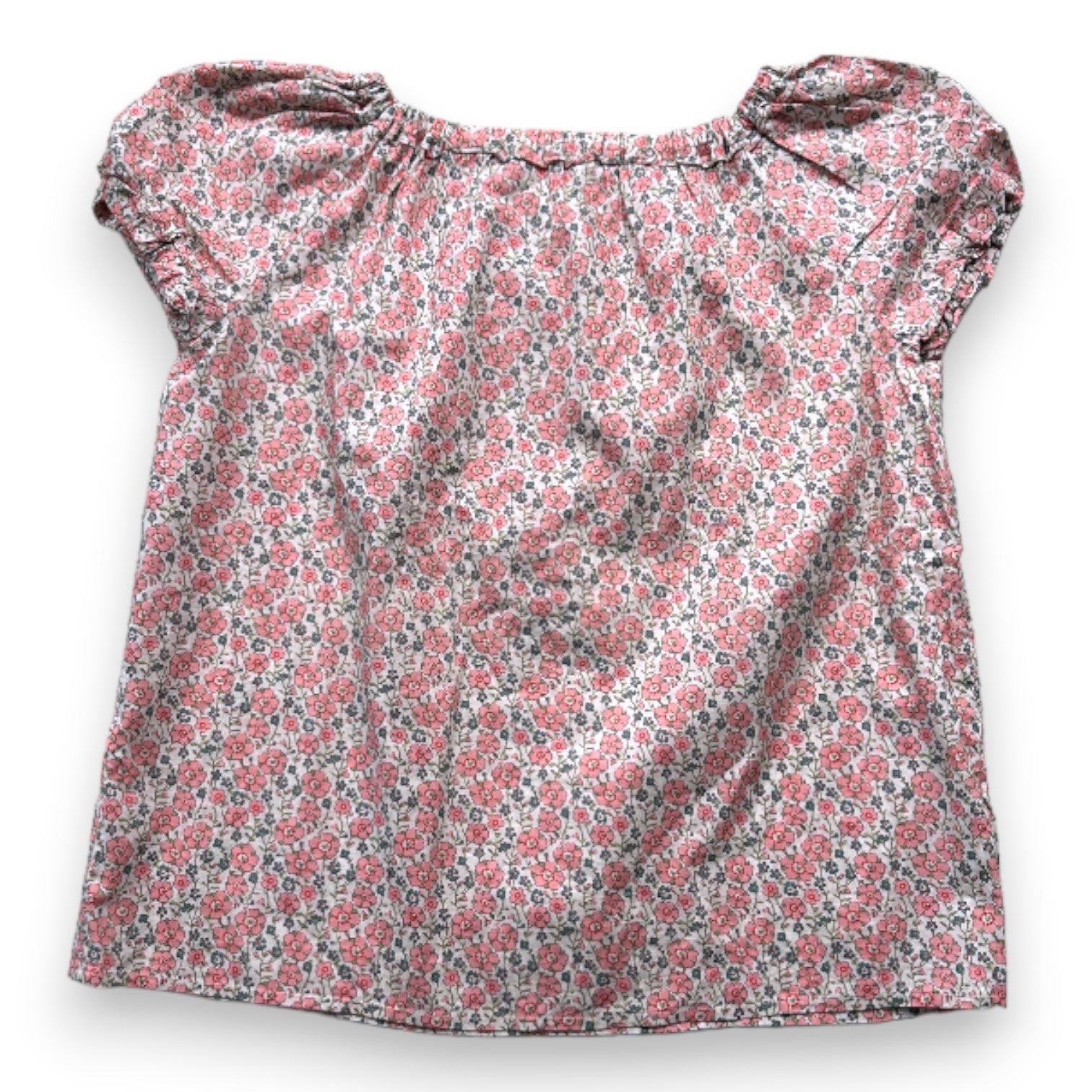 BONPOINT - Blouse crème à fleurs roses - 10 ans