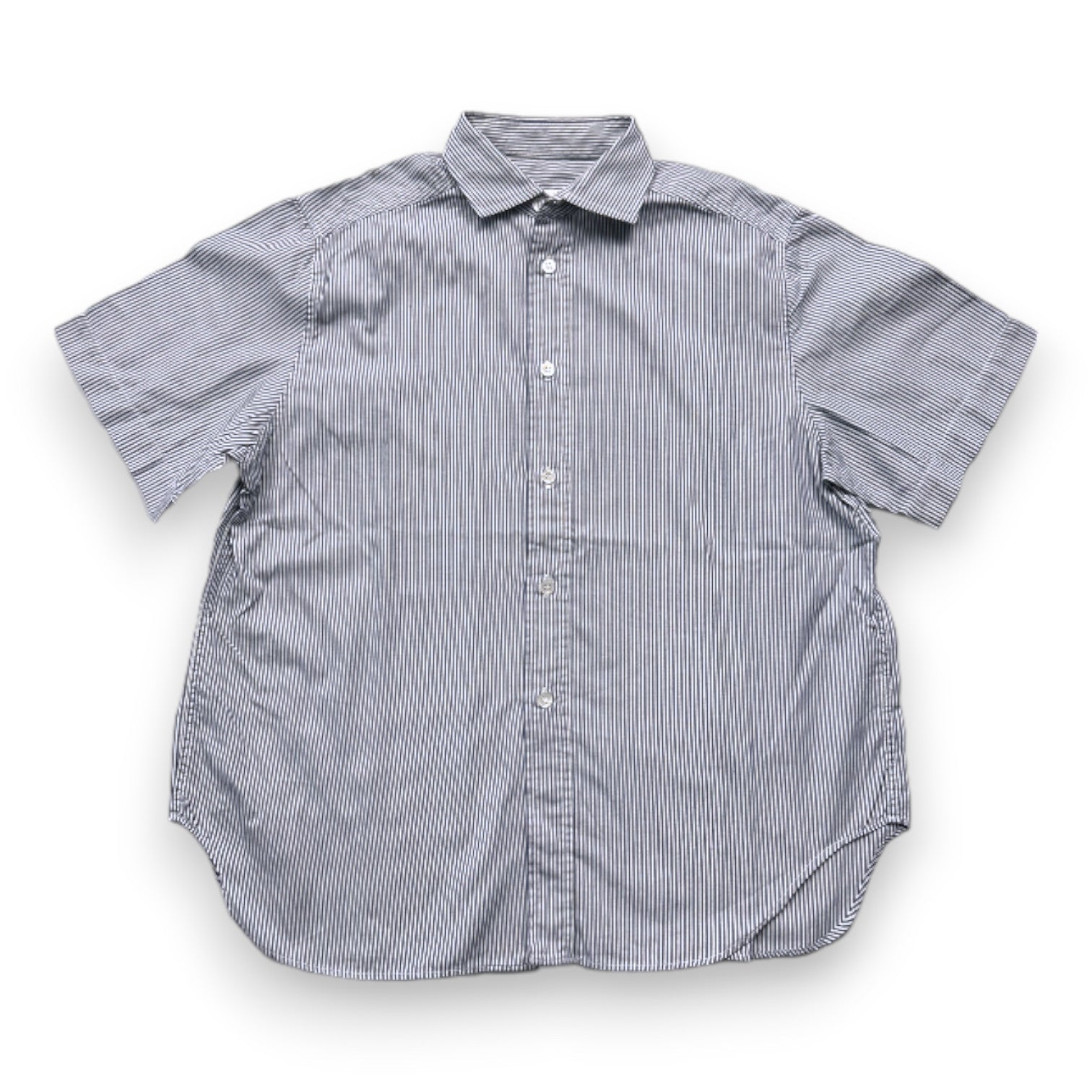 BONPOINT - Chemise à manches courtes blanche et noire à rayures - 10 ans