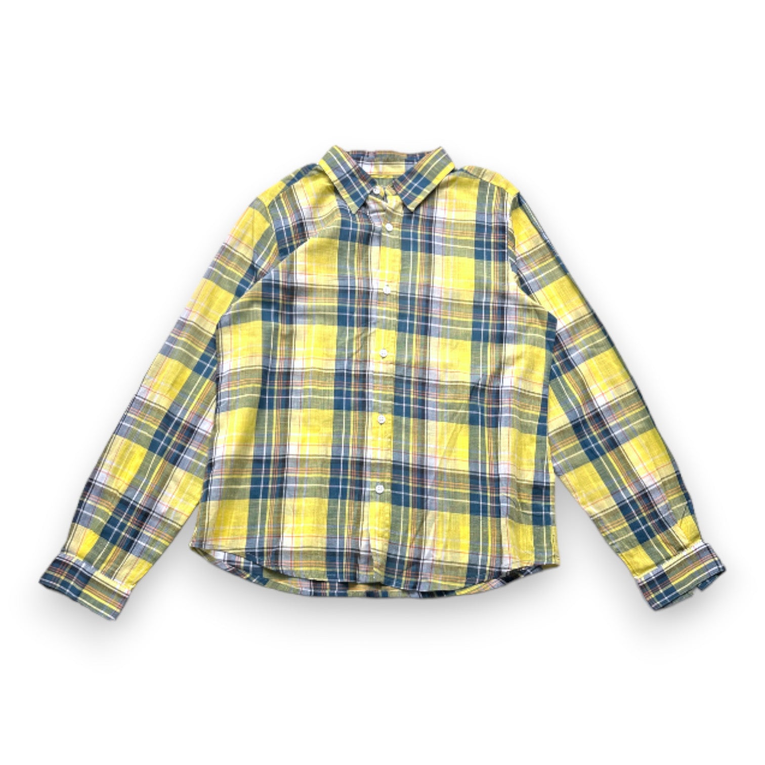 BONPOINT - Chemise à manches longues jaune à carreaux - 12 ans