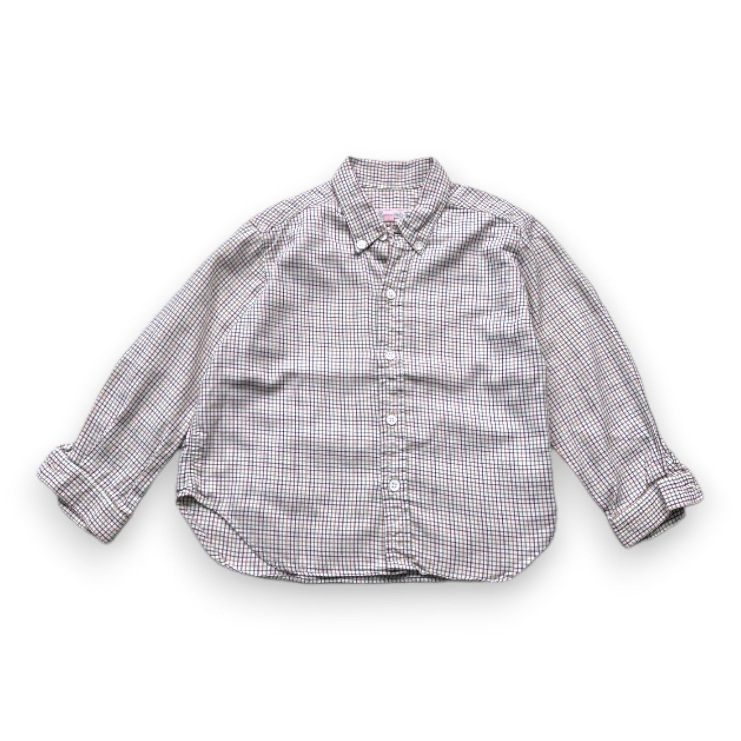 BONPOINT - Chemise à manches longues beige à carreaux - 3 ans