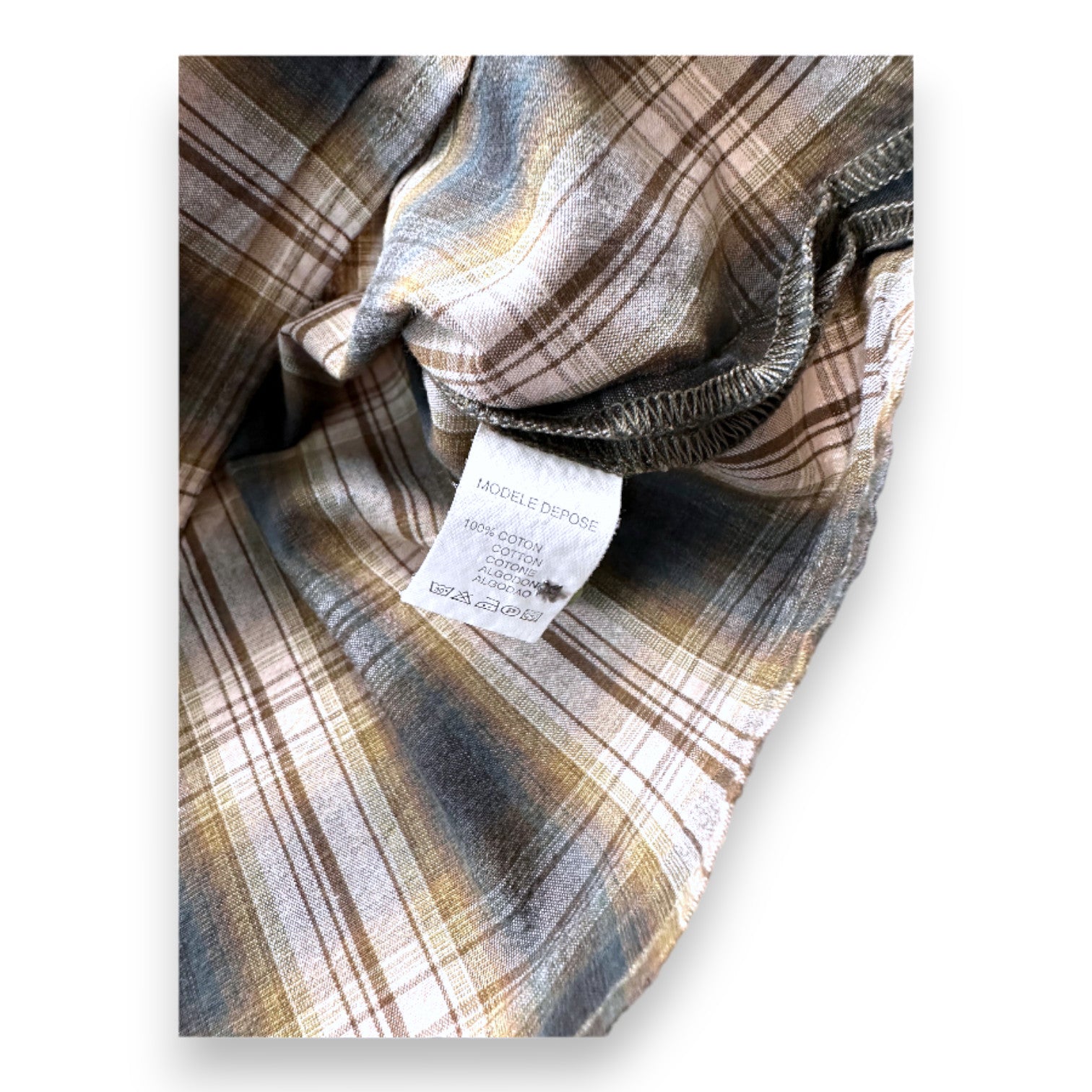 BONPOINT - Blouse à manches longues verte à carreaux - 3 mois