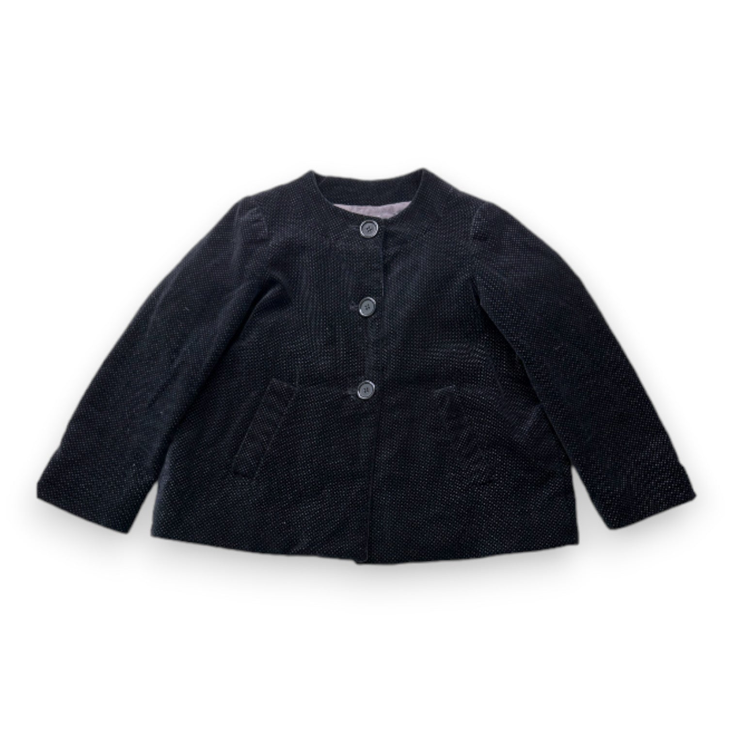 BONPOINT - Manteau noir à pois - 6 ans