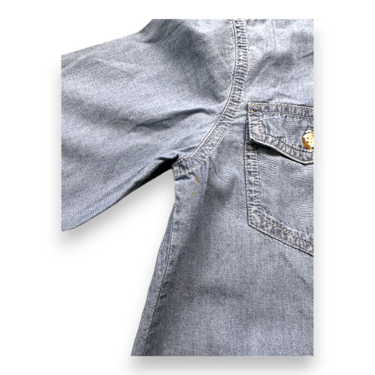 BONPOINT - Blue long-sleeved denim shirt - 6 years