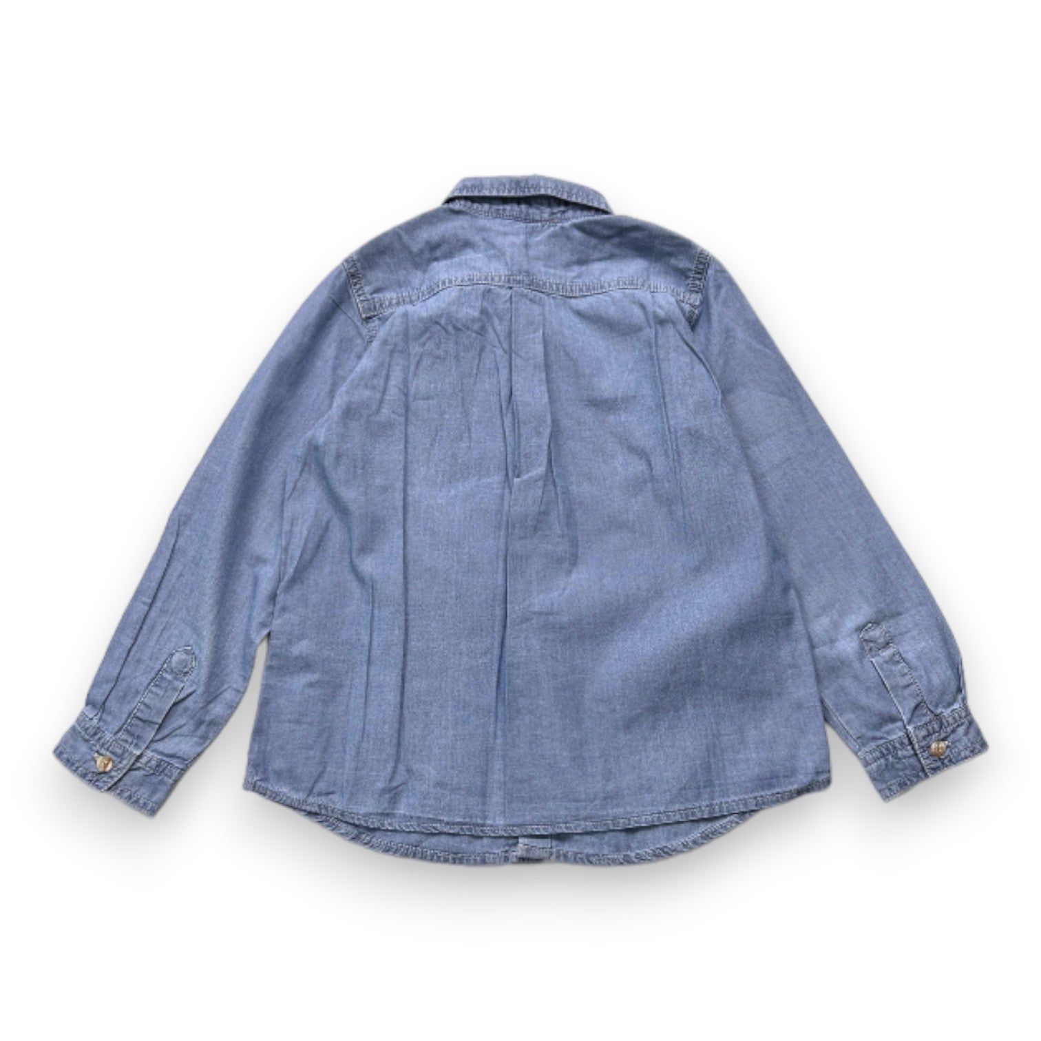 BONPOINT - Blue long-sleeved denim shirt - 6 years