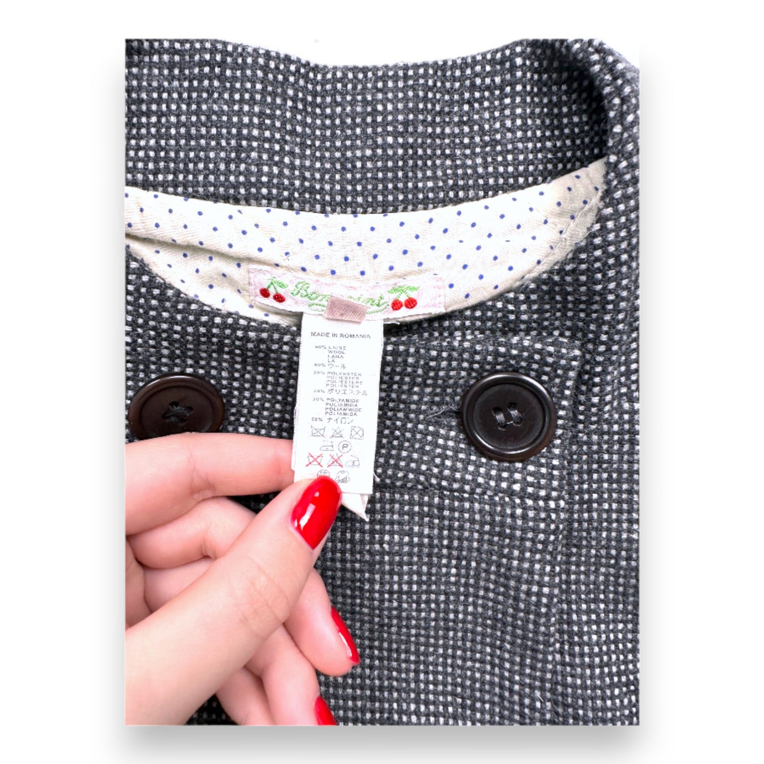 BONPOINT - Manteau long gris en laine - 14 ans