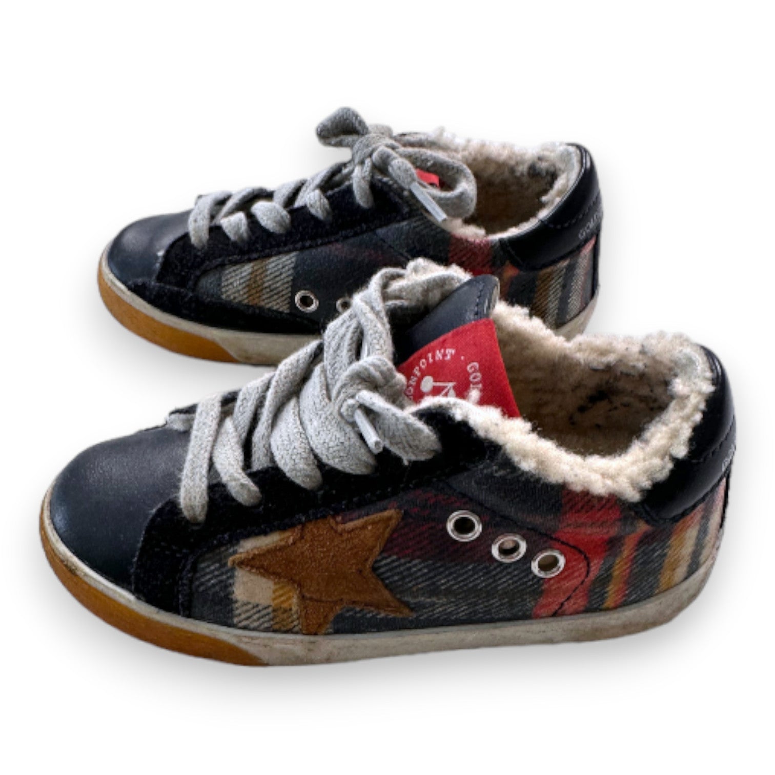 GOLDEN GOOSE - Rot-blau karierte Sneakers - 24