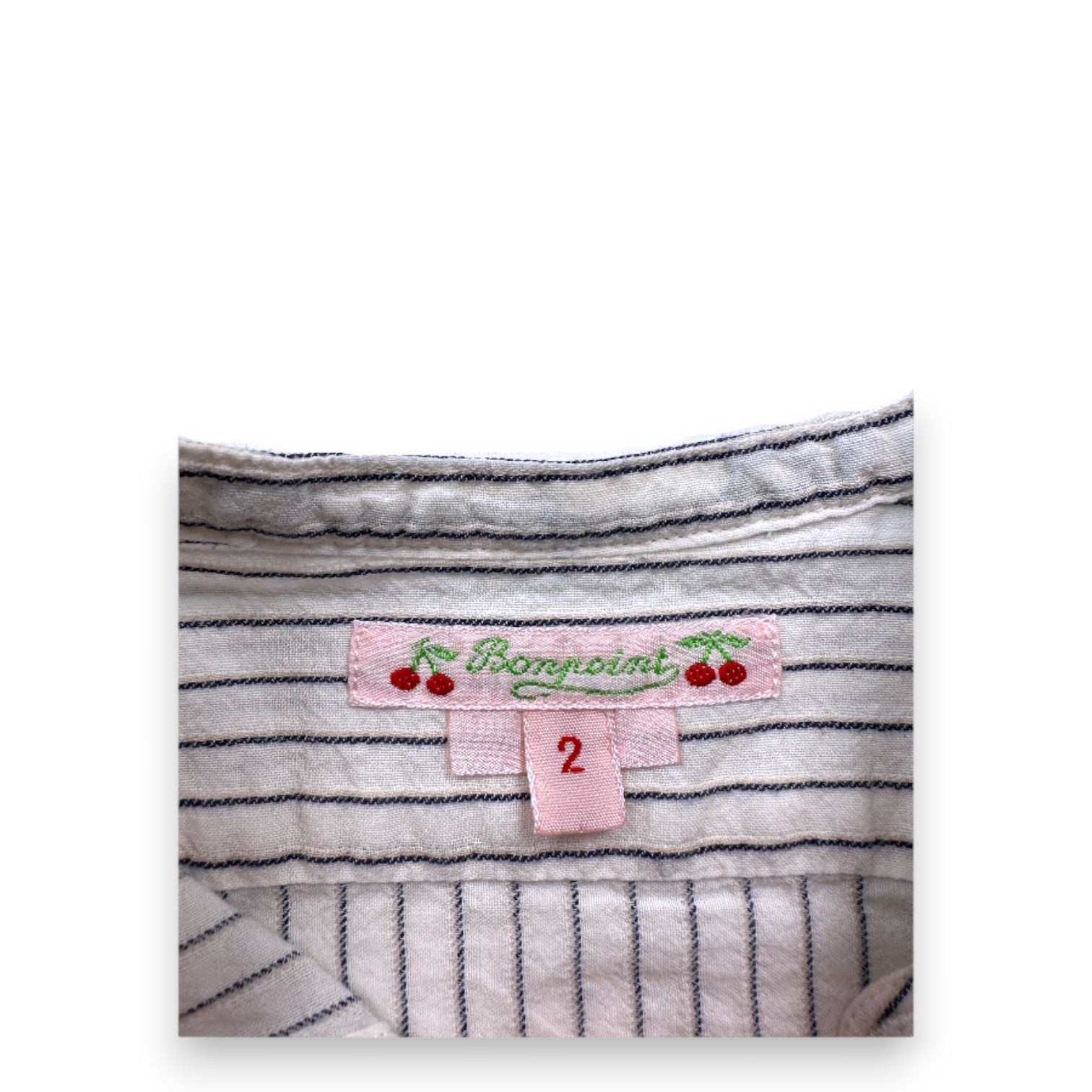 BONPOINT - Weiß gestreifte Langarmbluse - 2 Jahre