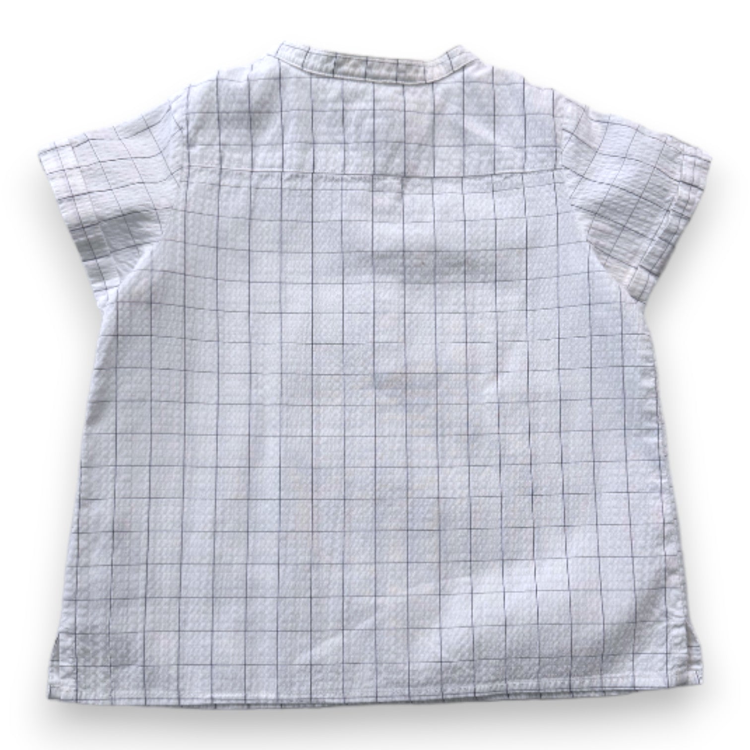 BONPOINT - White checked short-sleeved blouse - 3 years