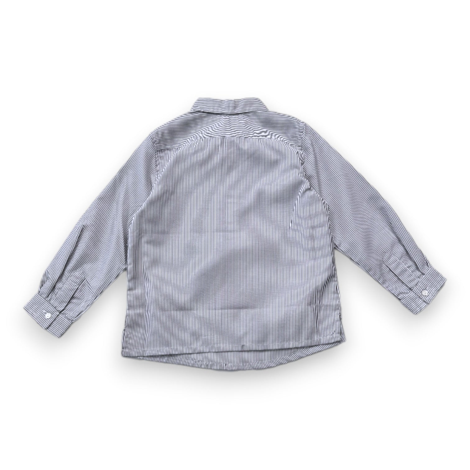 BONPOINT - Chemise à manches longues blanche et grise à rayures neuve - 4 ans