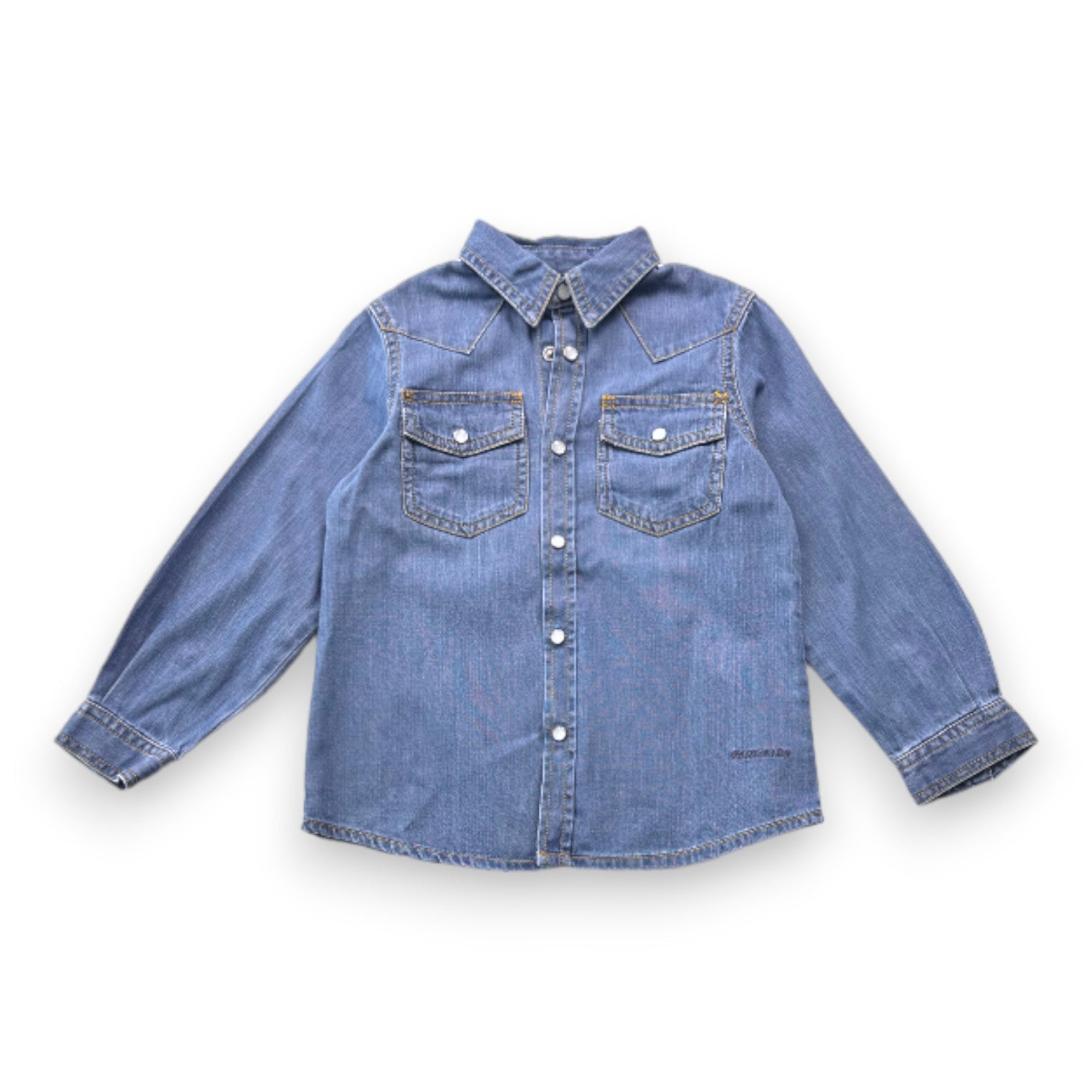 BONPOINT - Chemise à manches longues en jean bleue - 4 ans