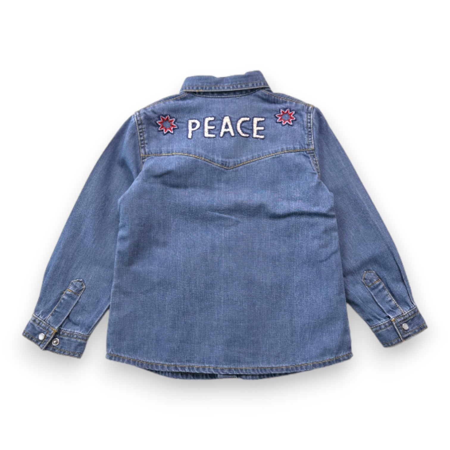 BONPOINT - Chemise à manches longues en jean bleue - 4 ans