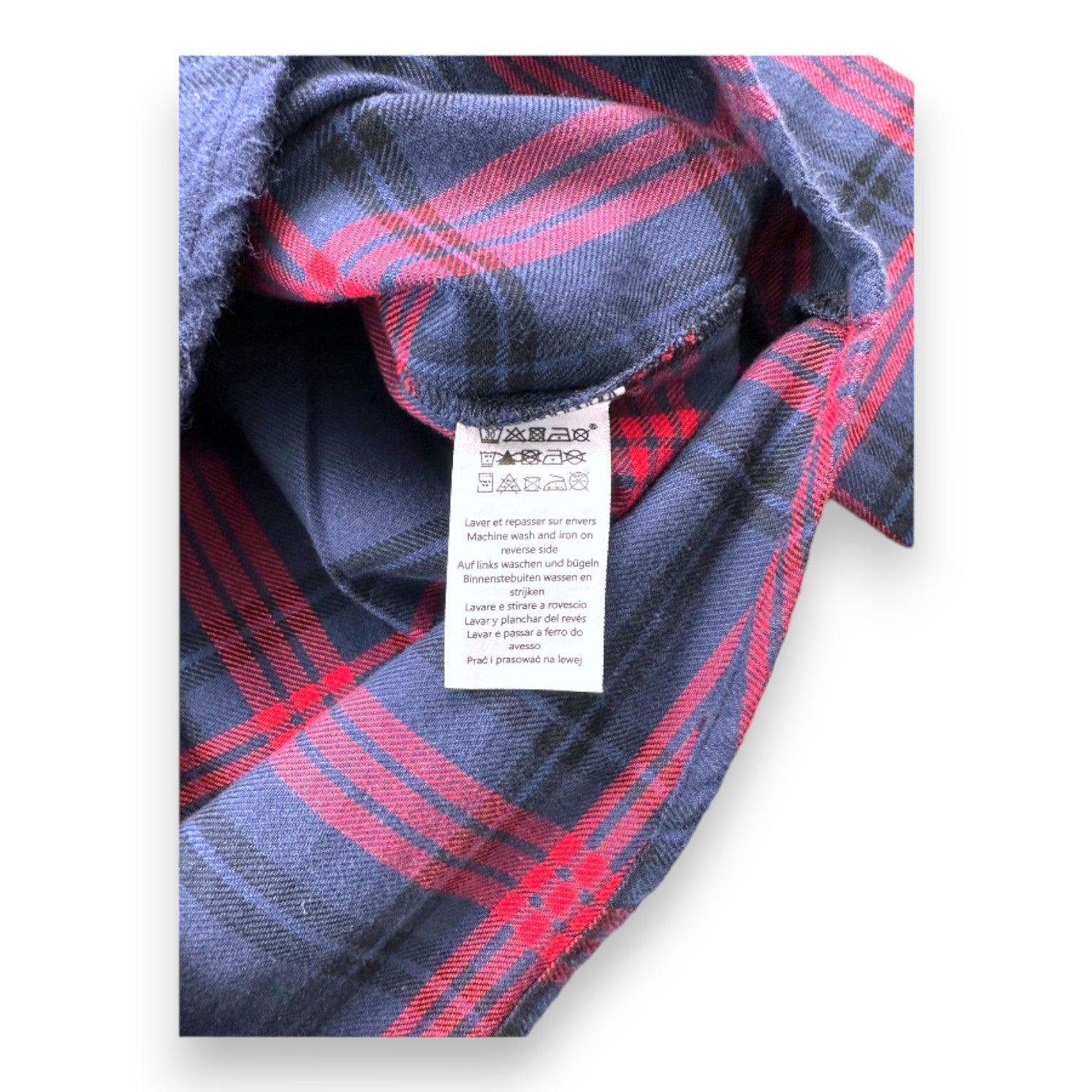 PETIT BATEAU - Blau-rot kariertes Langarmhemd - 5 Jahre