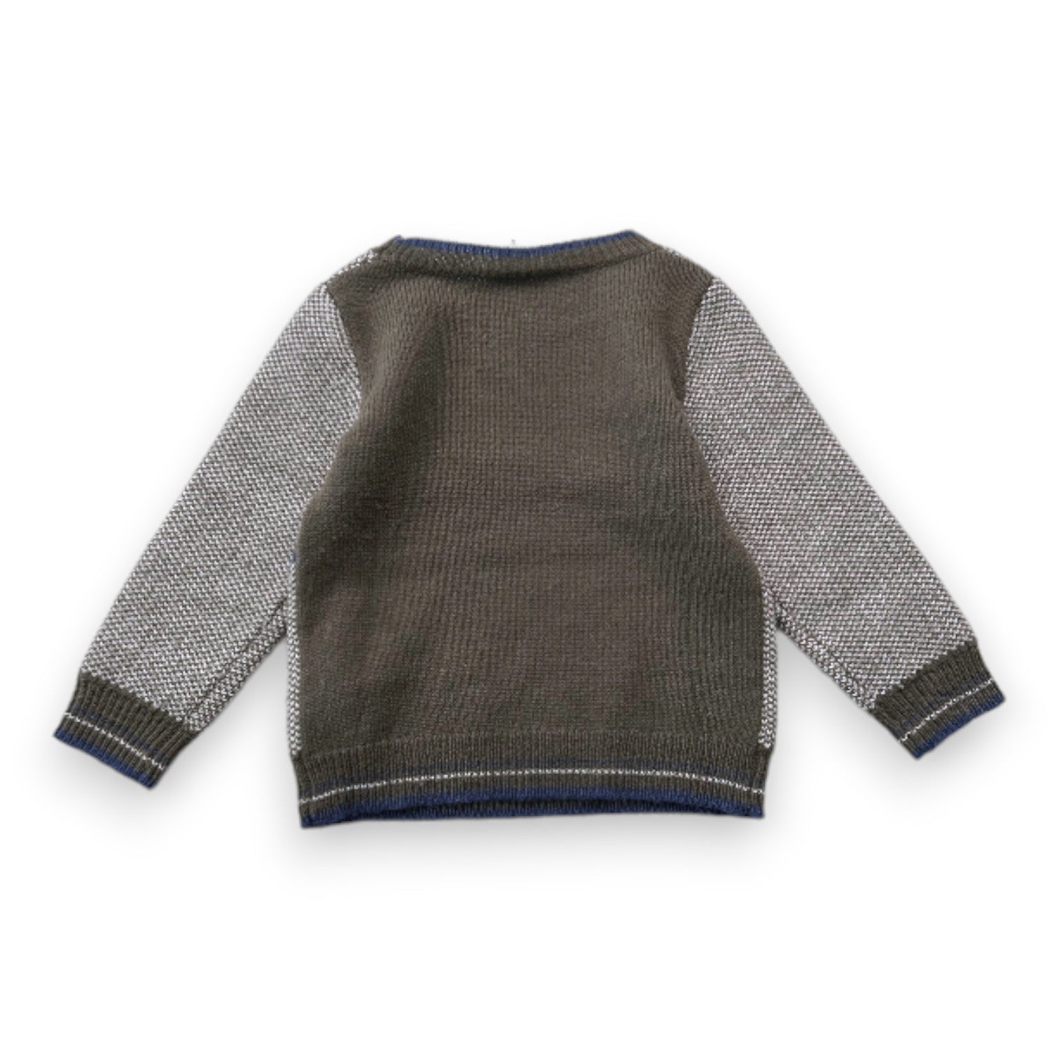 BONTON - Green and blue wool sweater - 4 years