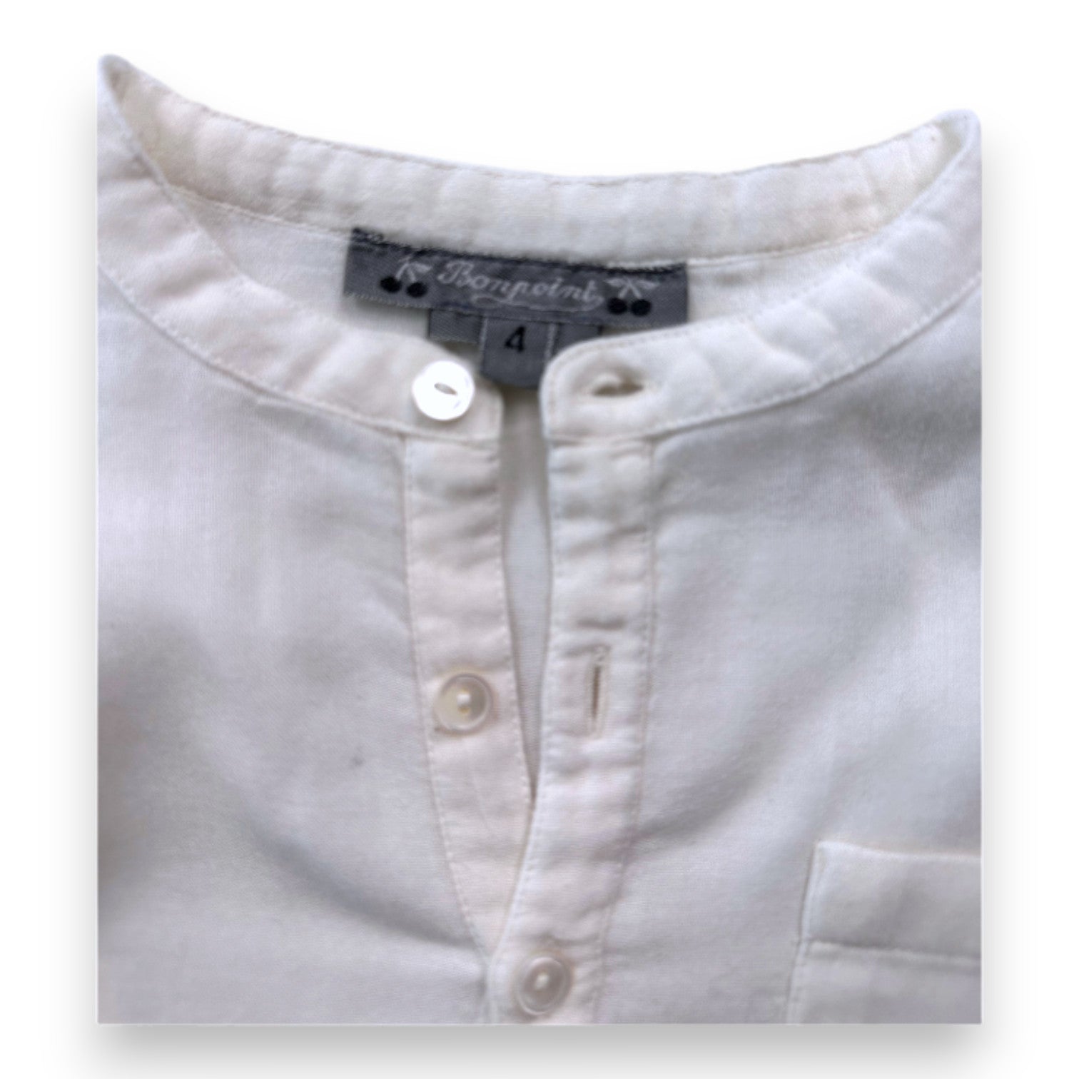 BONPOINT - Weißes Langarmhemd - 4 Jahre