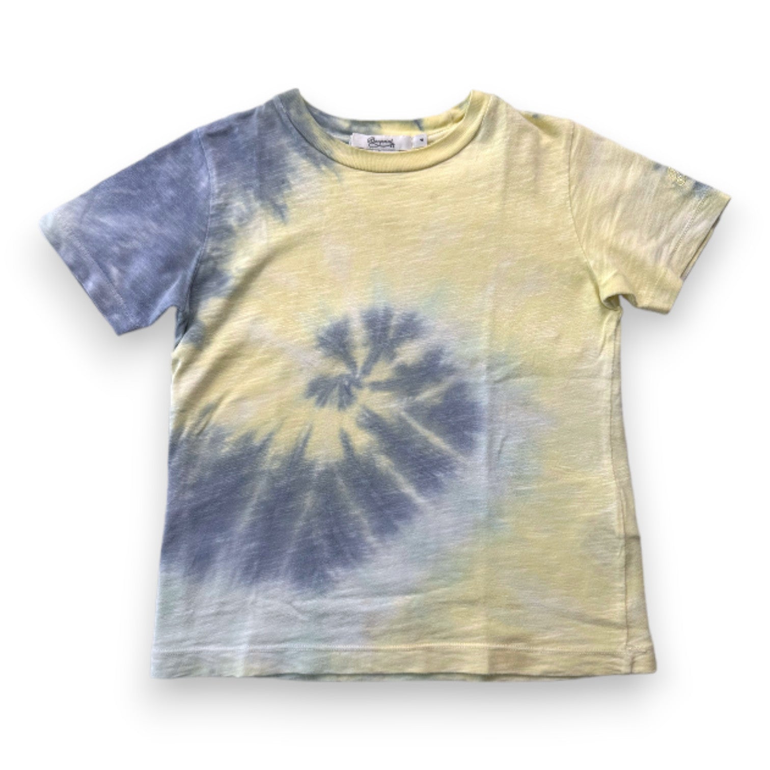 BONPOINT - T-shirt jaune et bleu à manches courtes - 4 ans