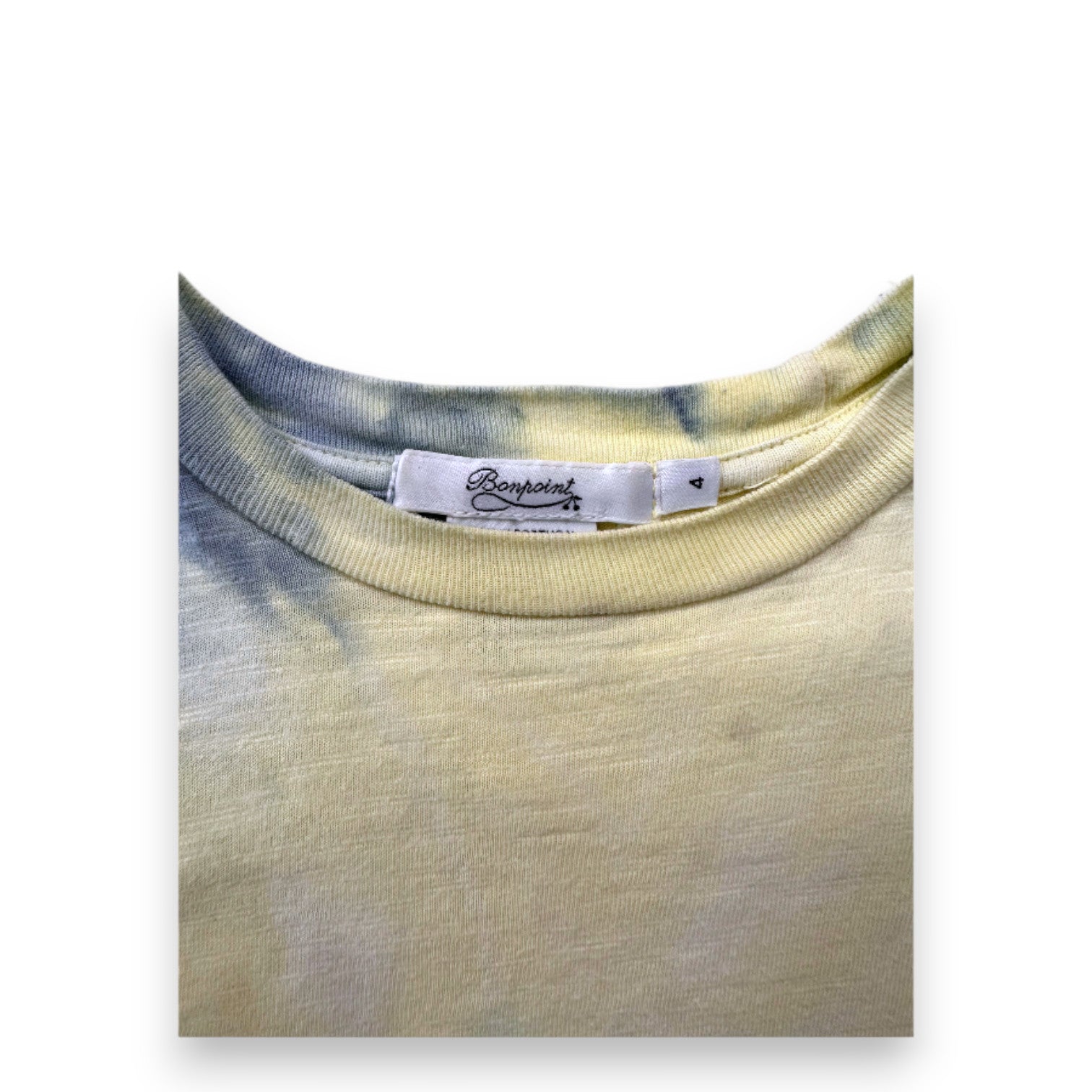 BONPOINT - T-shirt jaune et bleu à manches courtes - 4 ans