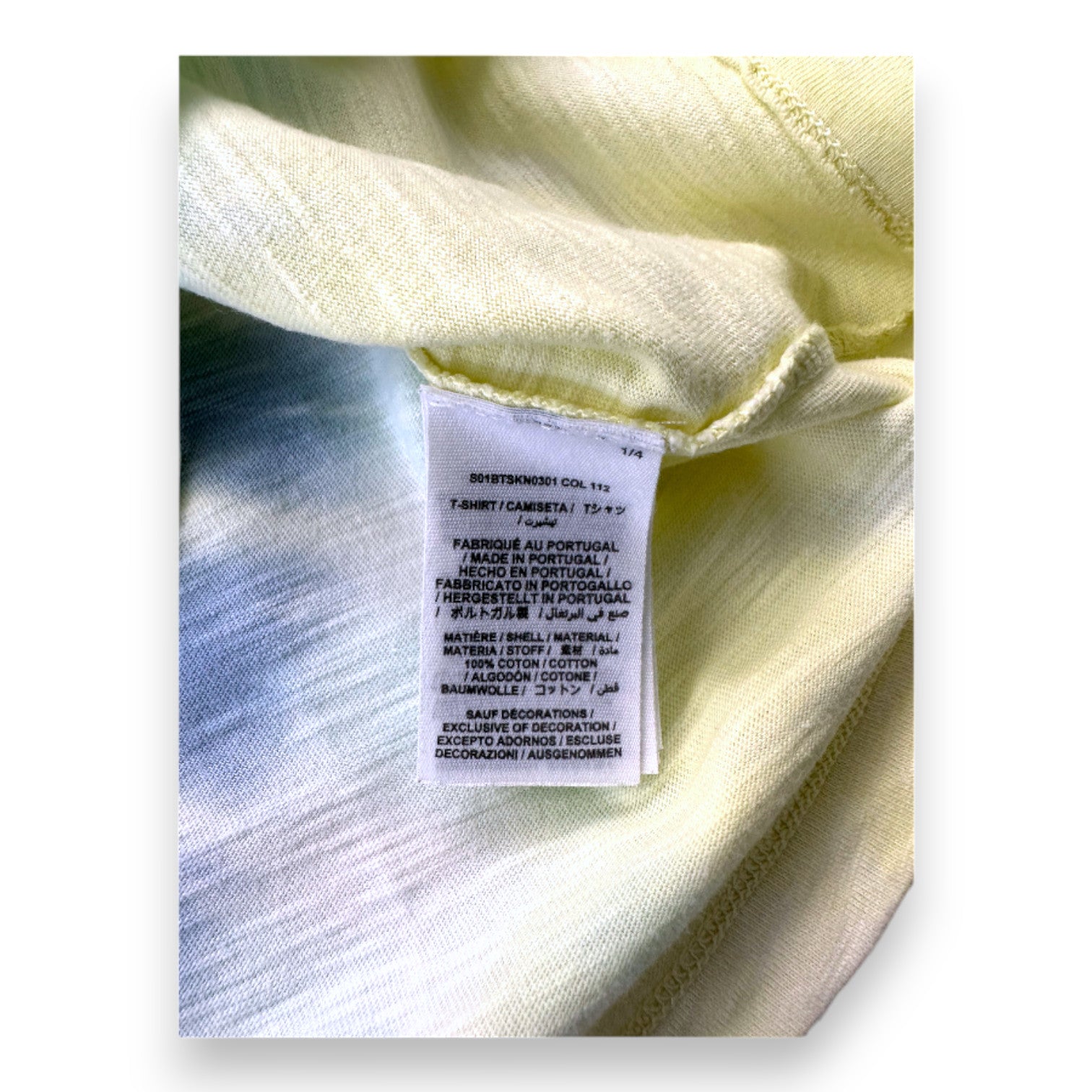 BONPOINT - T-shirt jaune et bleu à manches courtes - 4 ans