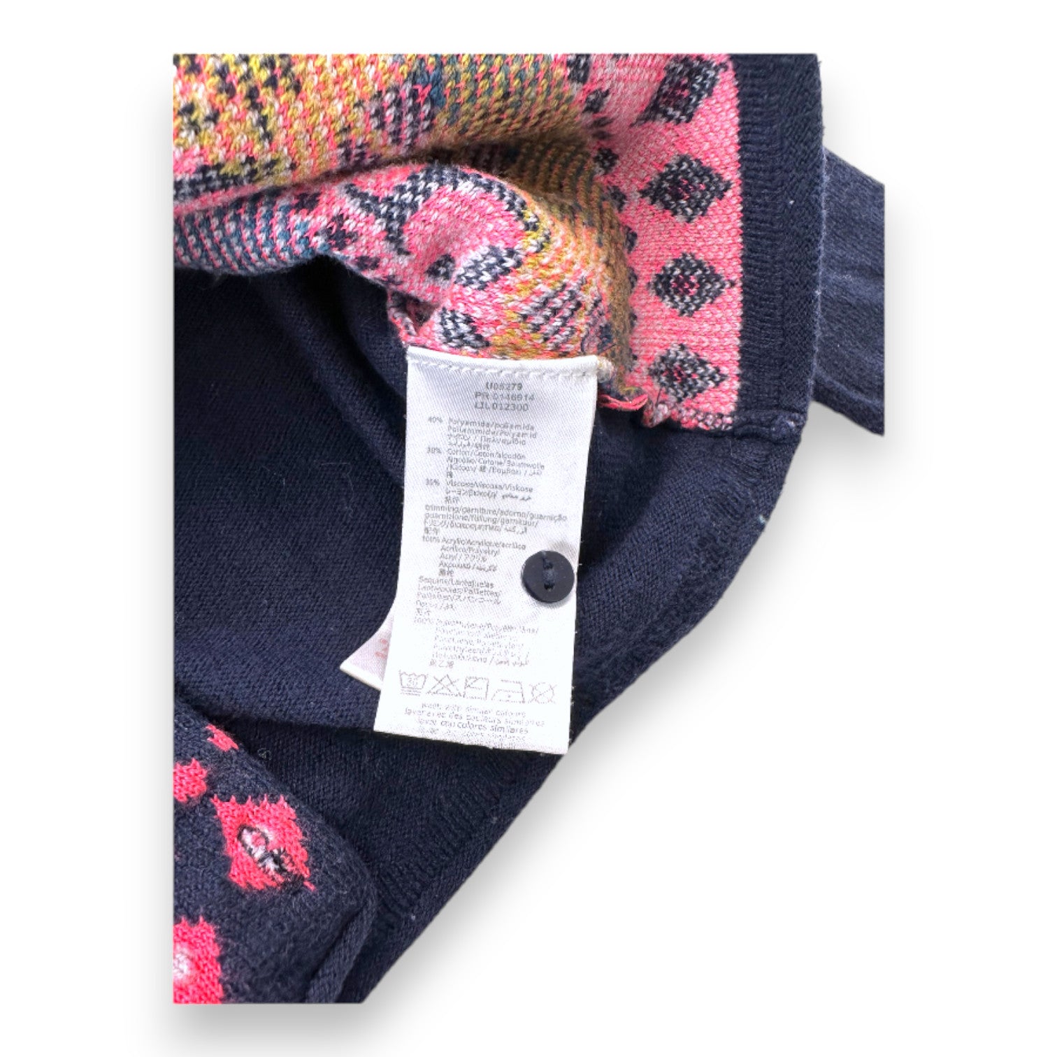 BILLIEBLUSH - Marineblaue Strickjacke mit Prints - 18 Monate