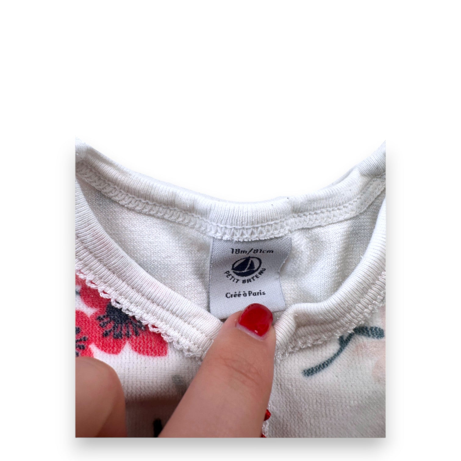 PETIT BOAT - Weißer Pyjama mit Blumenmuster - 18 Monate