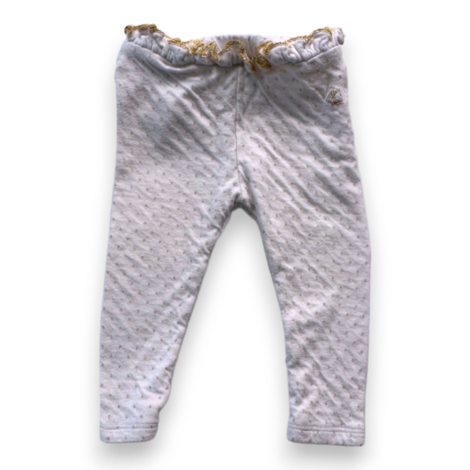 PETIT BATEAU - White polka dot leggings - 12 months